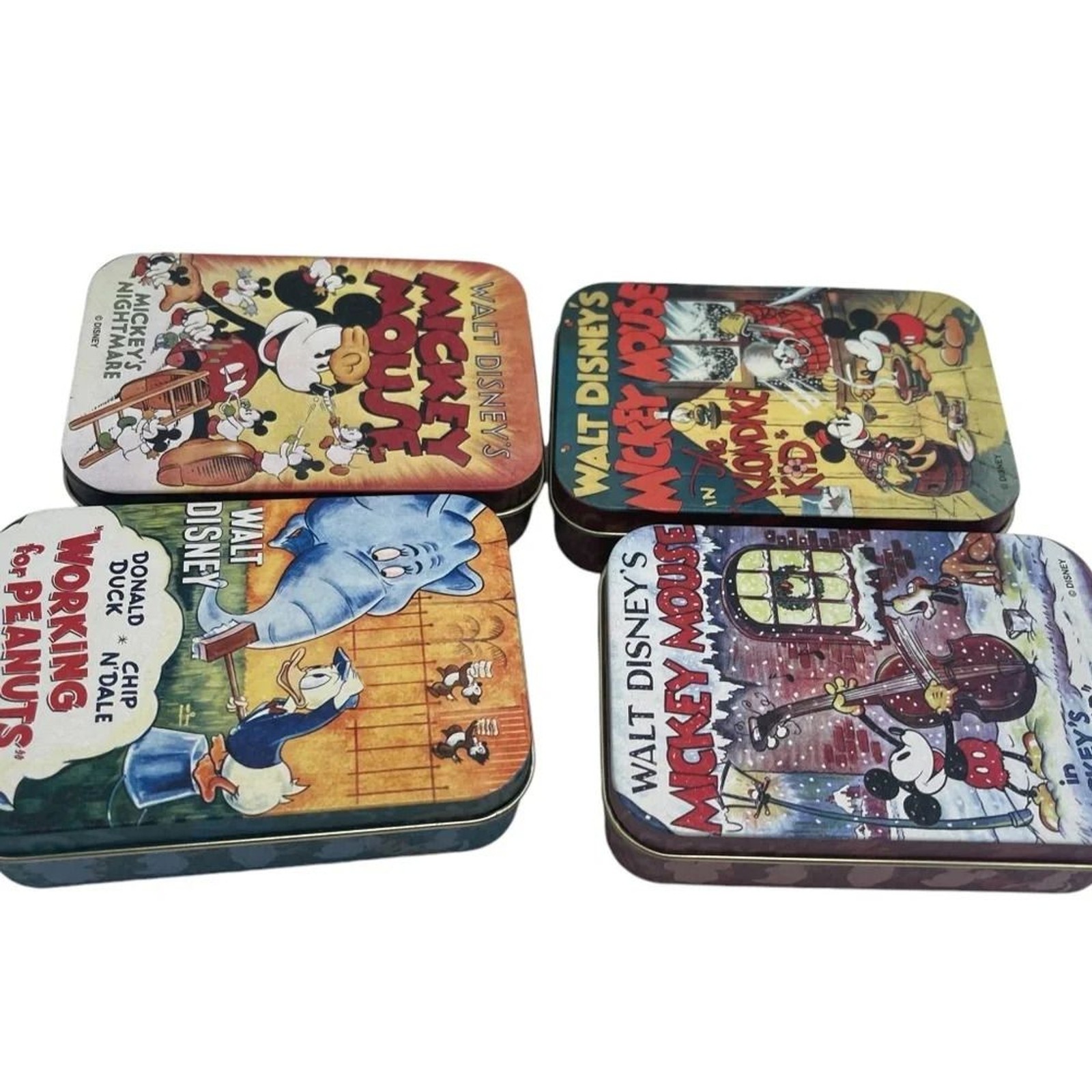 Disneyland Hong Kong Limited Edition Tin Can Set Of 4 Mickey Mouse Minnie Mouse