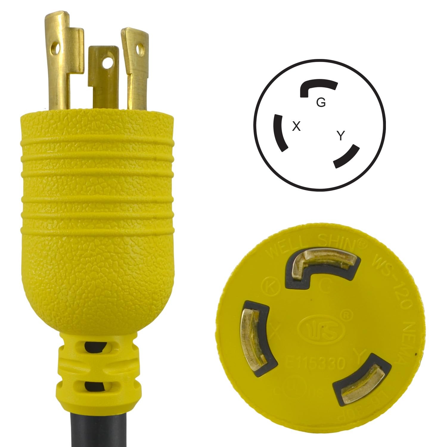 Conntek RUL630PR-050 50-Feet 10/3 30-Amp 250-volt L6-30 Anti-Weather, Oils, A…