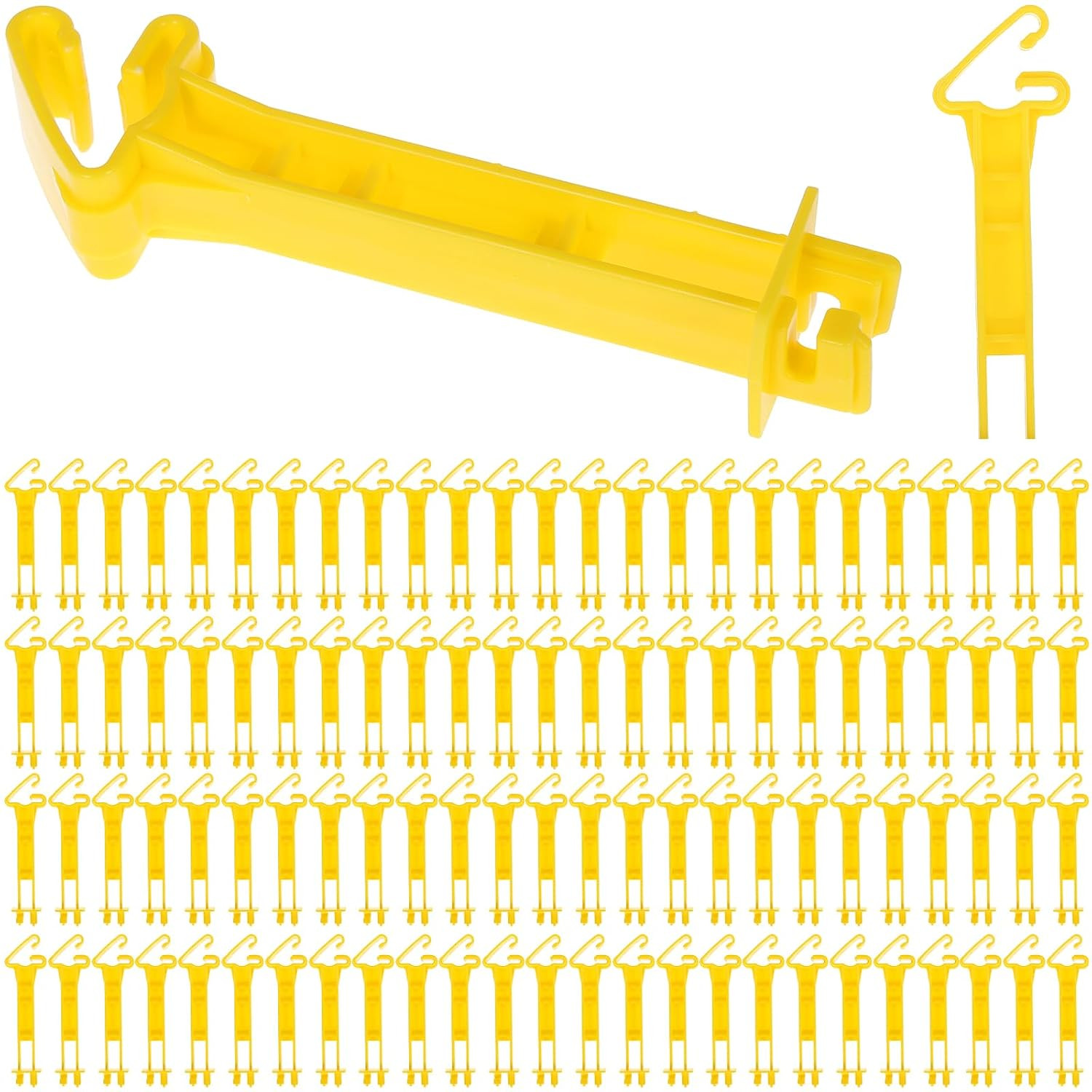 100 Pack T Post Insulators – 5 Inch Yellow Plastic Electric Fence Insulators, Sn