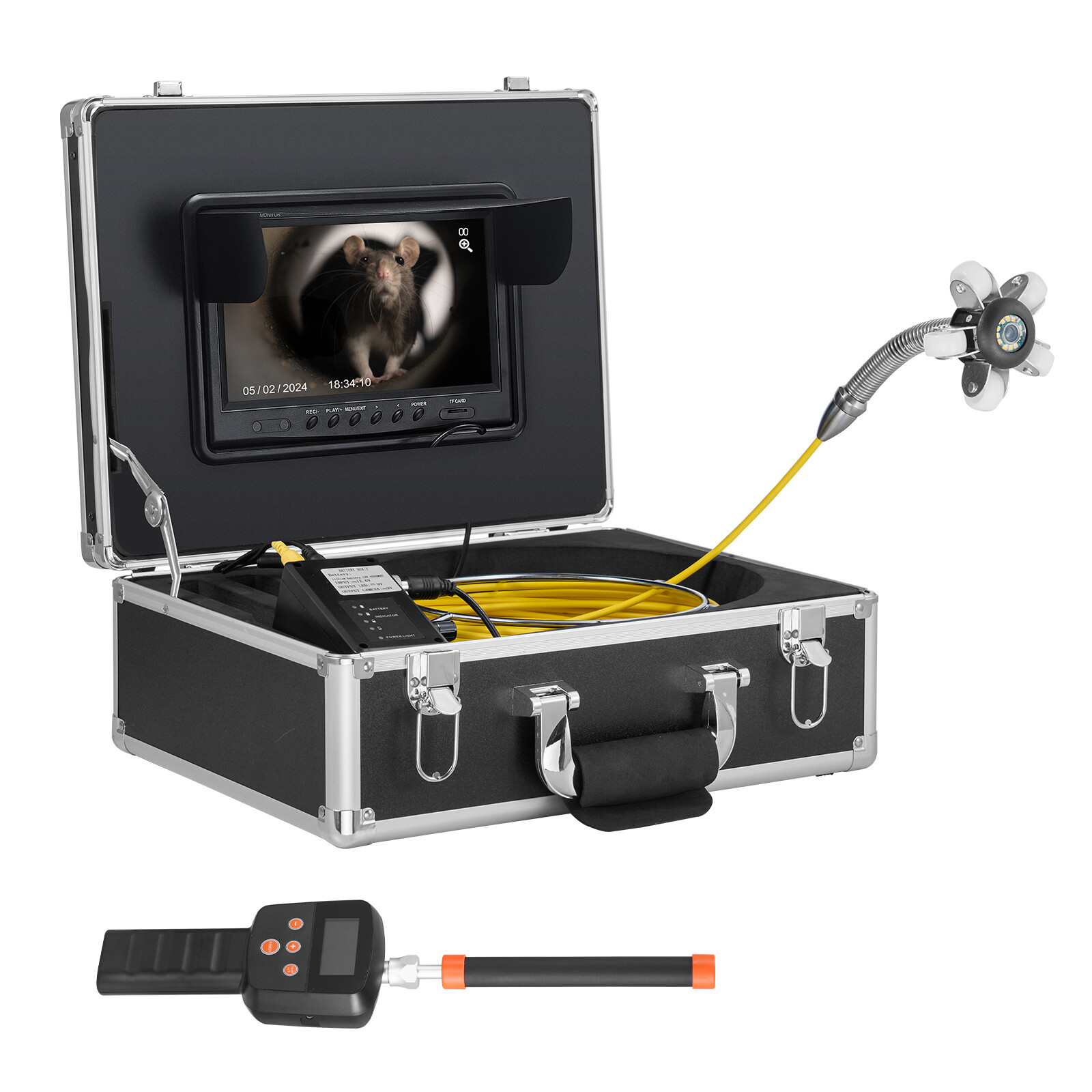 VEVOR 9″ Sewer Camera 50m/165 ft Self-Leveling Drain Camera with 512Hz Locator
