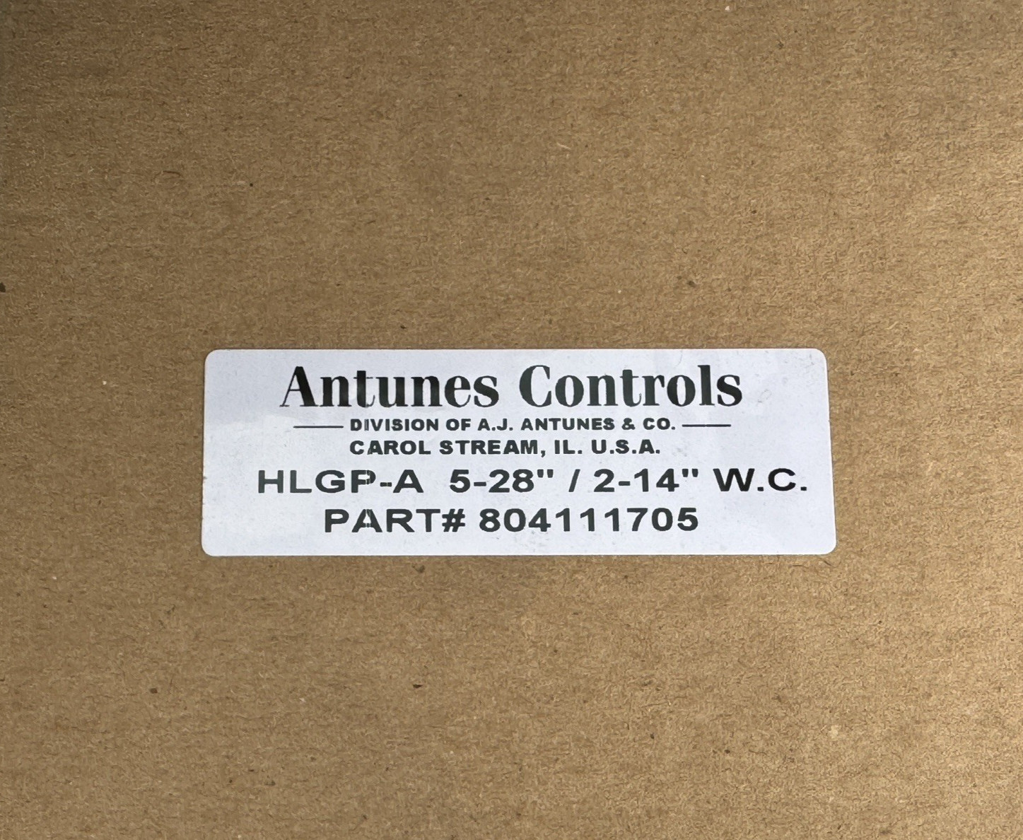 ANTUNES CONTROLS GAS PRESSURE SWITCH HLGP-A 5-28″ / 2-14″ WC804111705