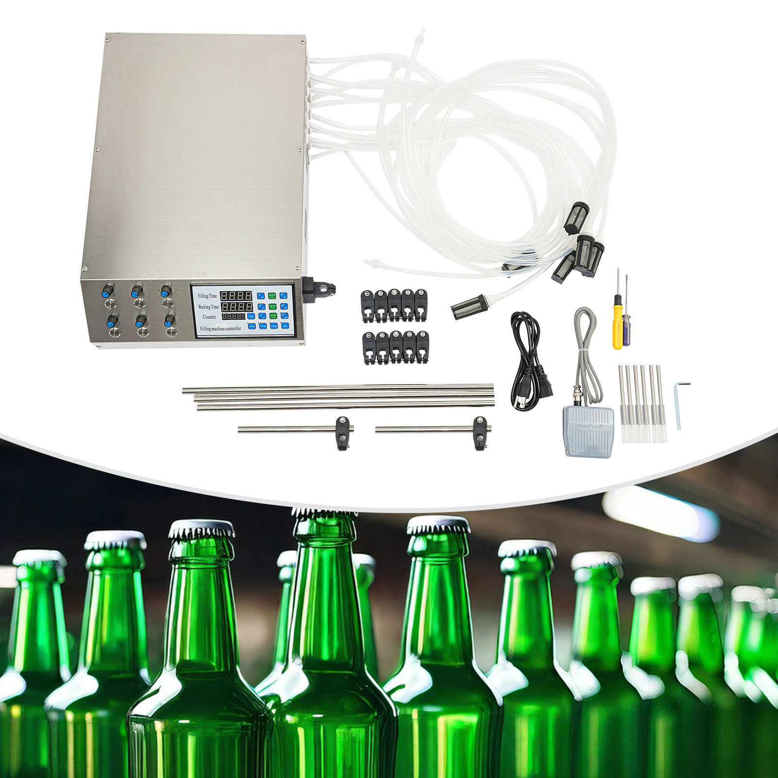 Liquid Filling Machine diaphragm pump Automatic Bottle Filler Digital Control