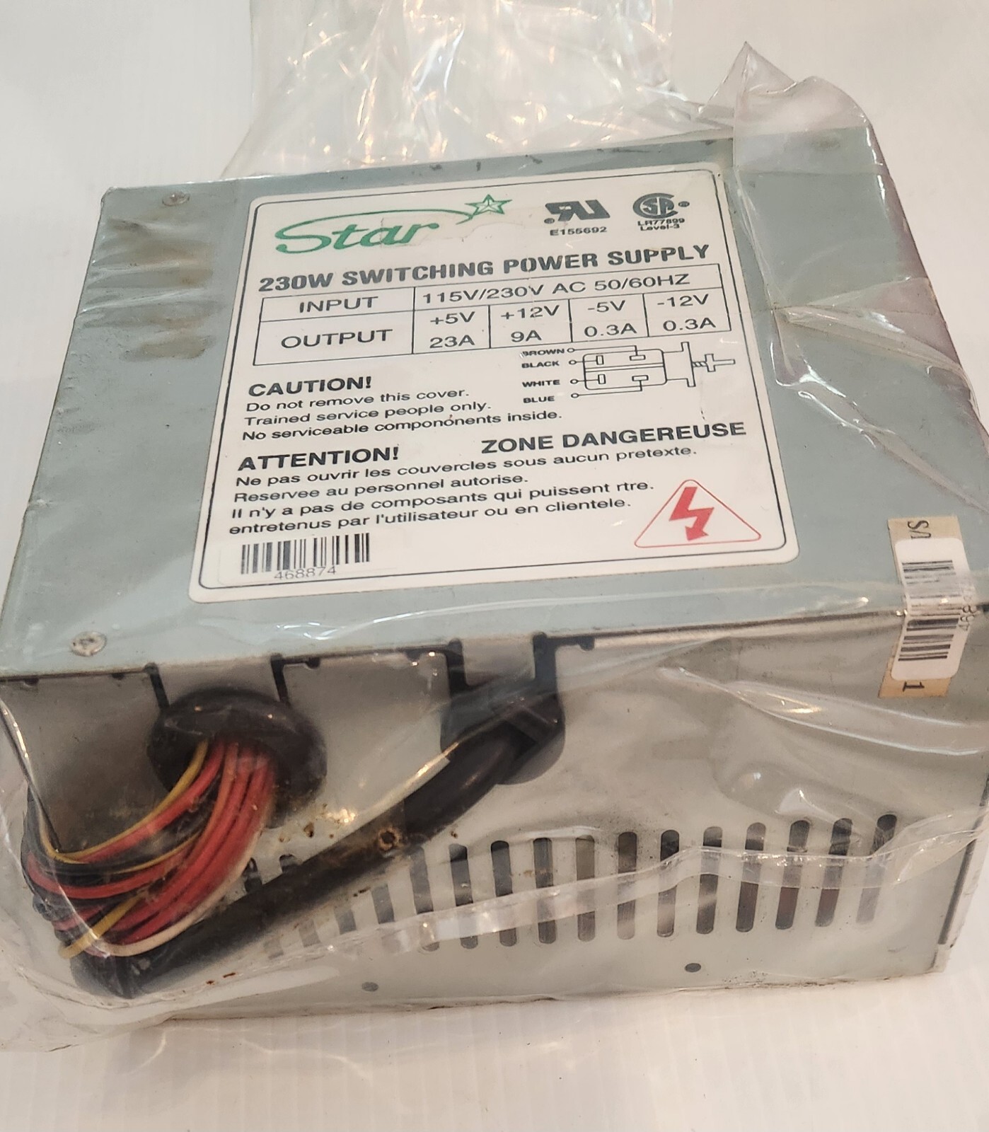 STAR 230W SWITCHING POWER SUPPLY INPUT 115V/230V AC 50/60HZ