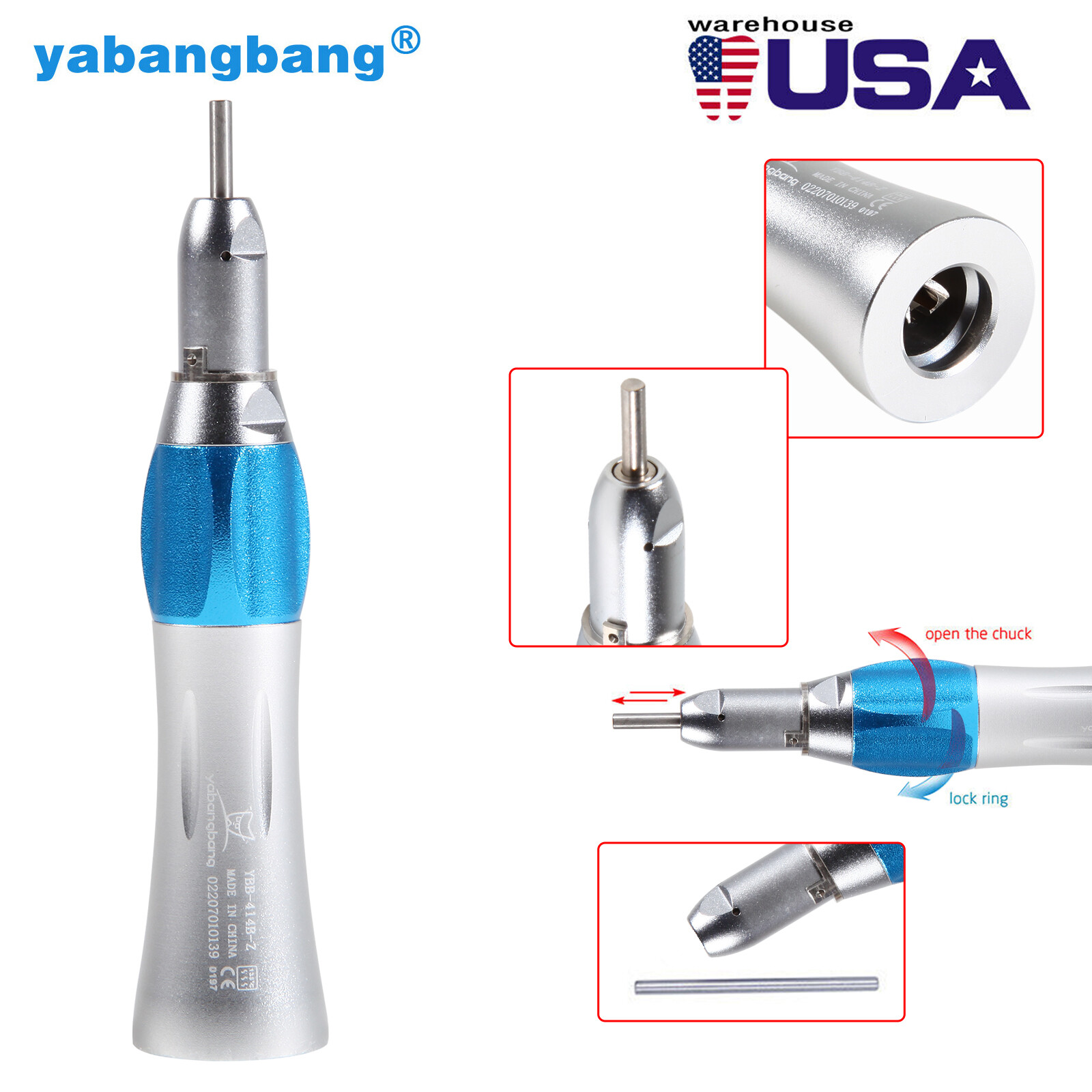 1-10 pcs Dentist Dental Slow Low Speed Handpiece Straight Nose Cone 1:1 E-type