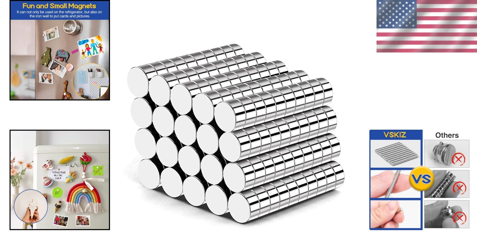 200P Small Neodymium Magnets, 4x2mm Round Multi-Use, Perfect for Crafts & Office
