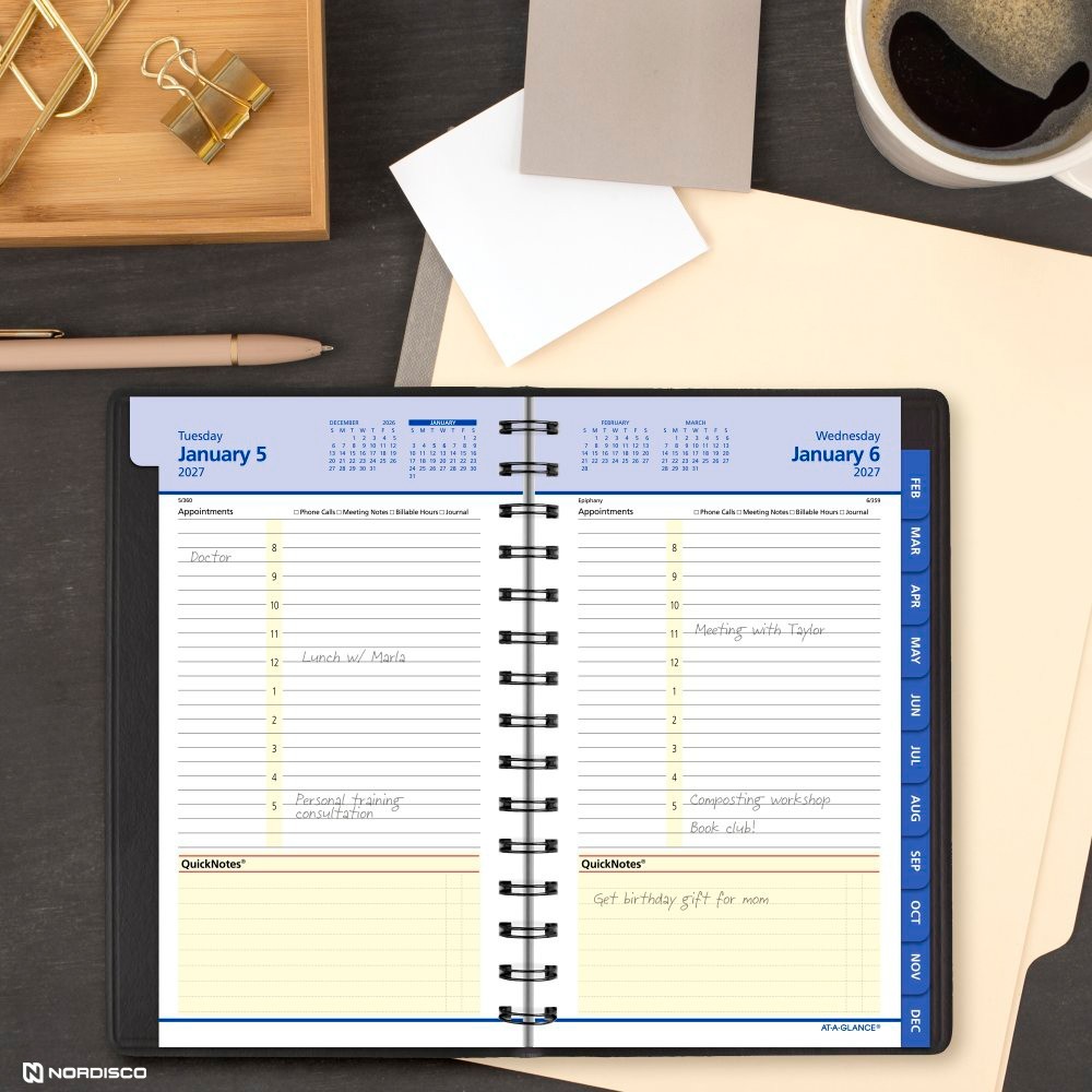 2026 At-A-Glance QuickNotes 76-04-05 Daily Monthly Appointment Book, 5 x 8″