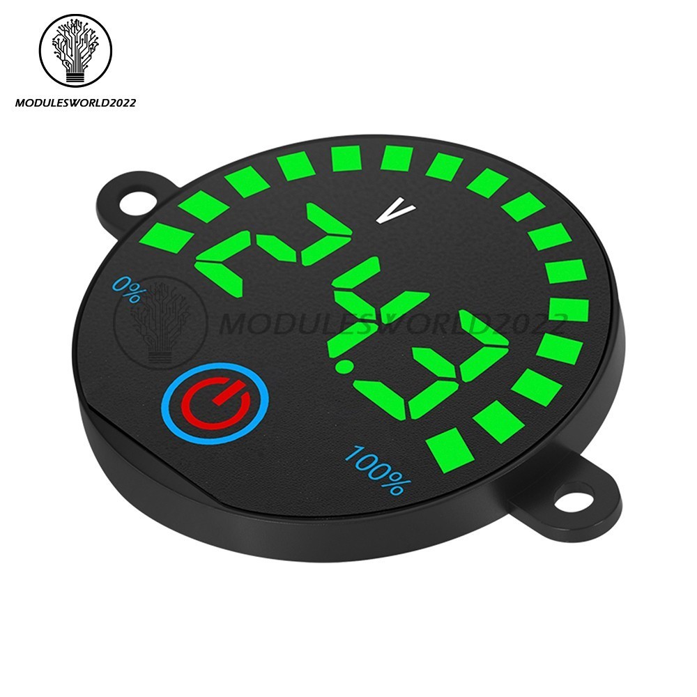 DC7-55V Acid/Li-ion LED Indicator Volt & Battery Level Display Power-Off Memory
