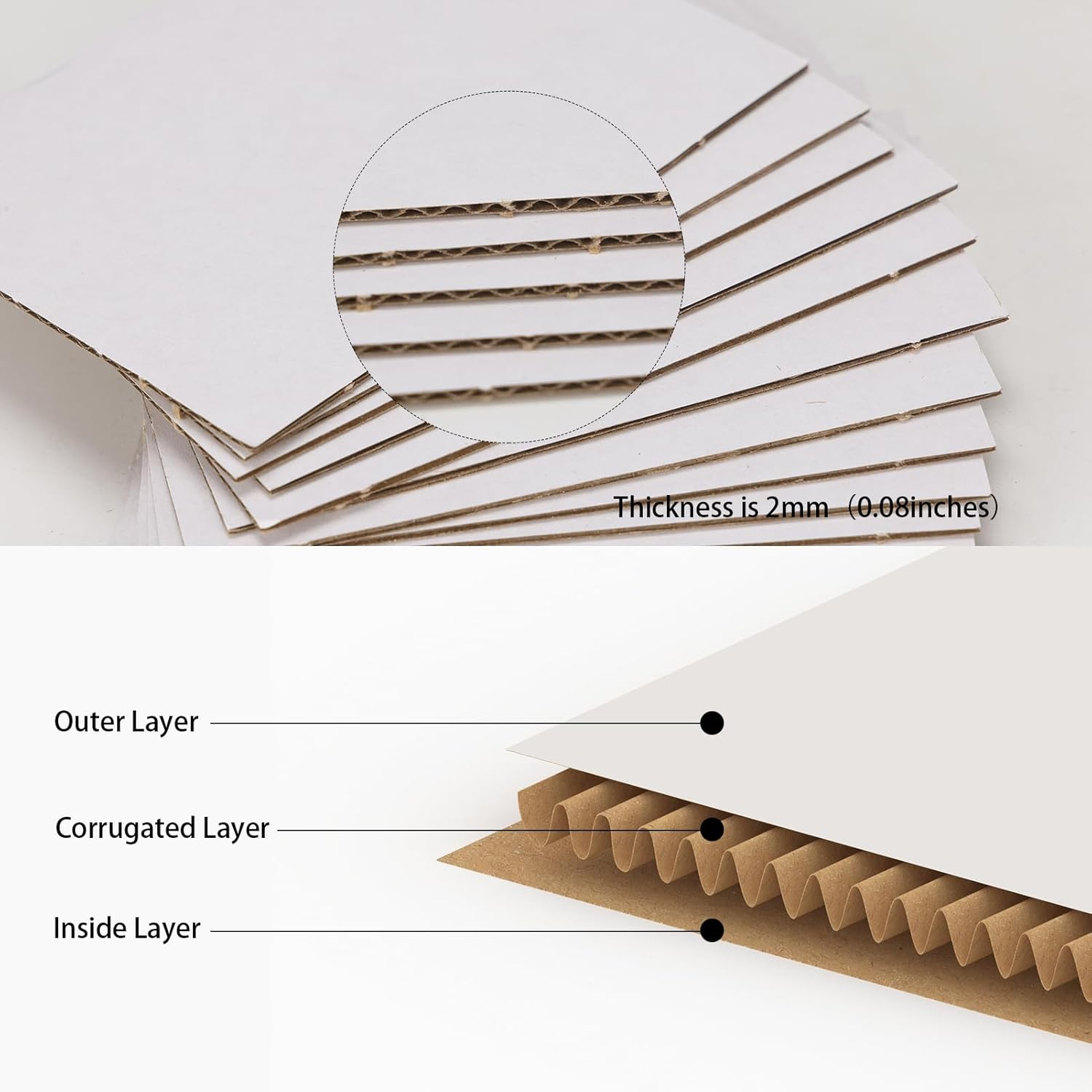 Corrugated Cardboard Sheets 3.5×4.5 Packing Inserts 200 Pack