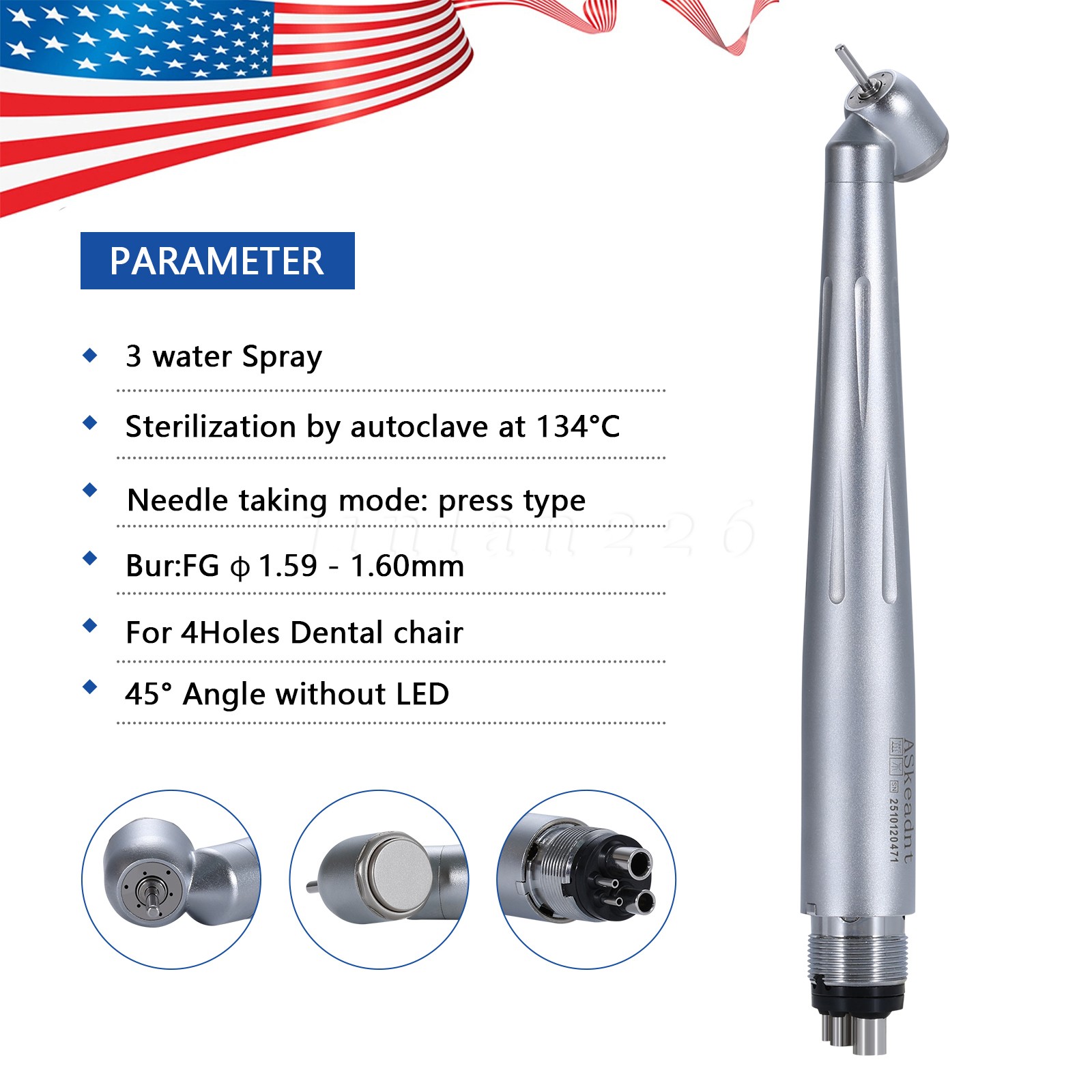 Dental Implant Motor System Brushless 20:1 Surgical Handpiece Contra Angle UPS