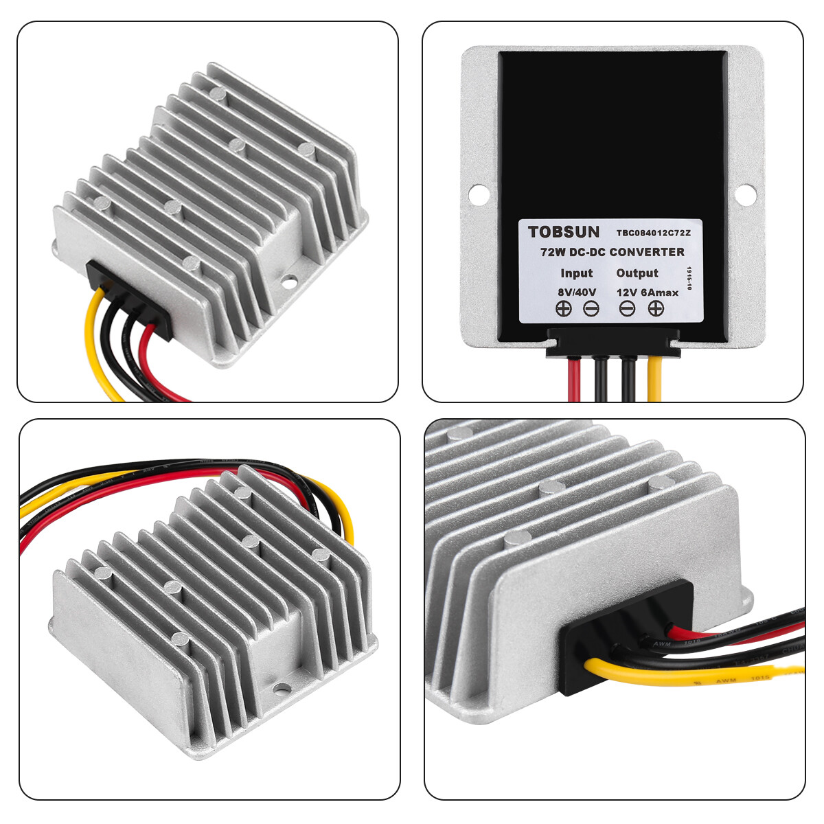 DC 8V40V to 12V 6A 72W Voltage Converter Power Regulator Step Down/Up Waterproof