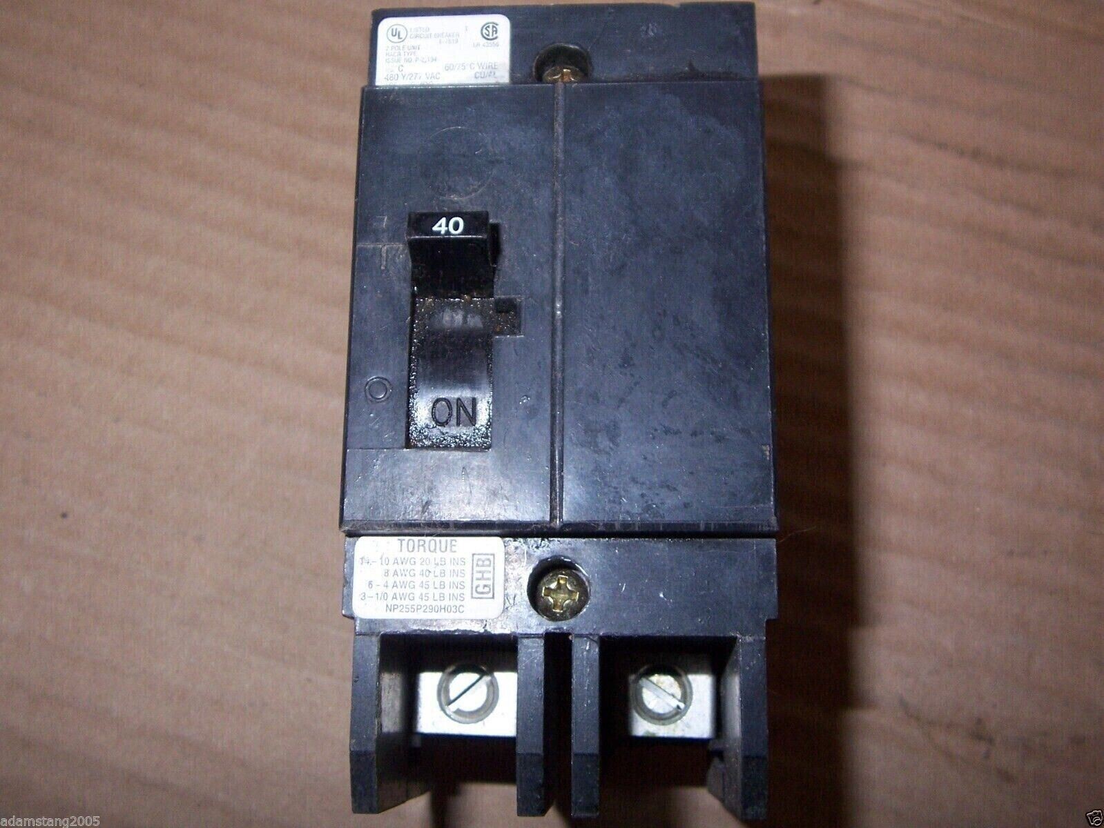 NEW Eaton Westinghouse GHB GHB2040 2 Pole 40 Amp 480/277V Circuit Breaker NTO