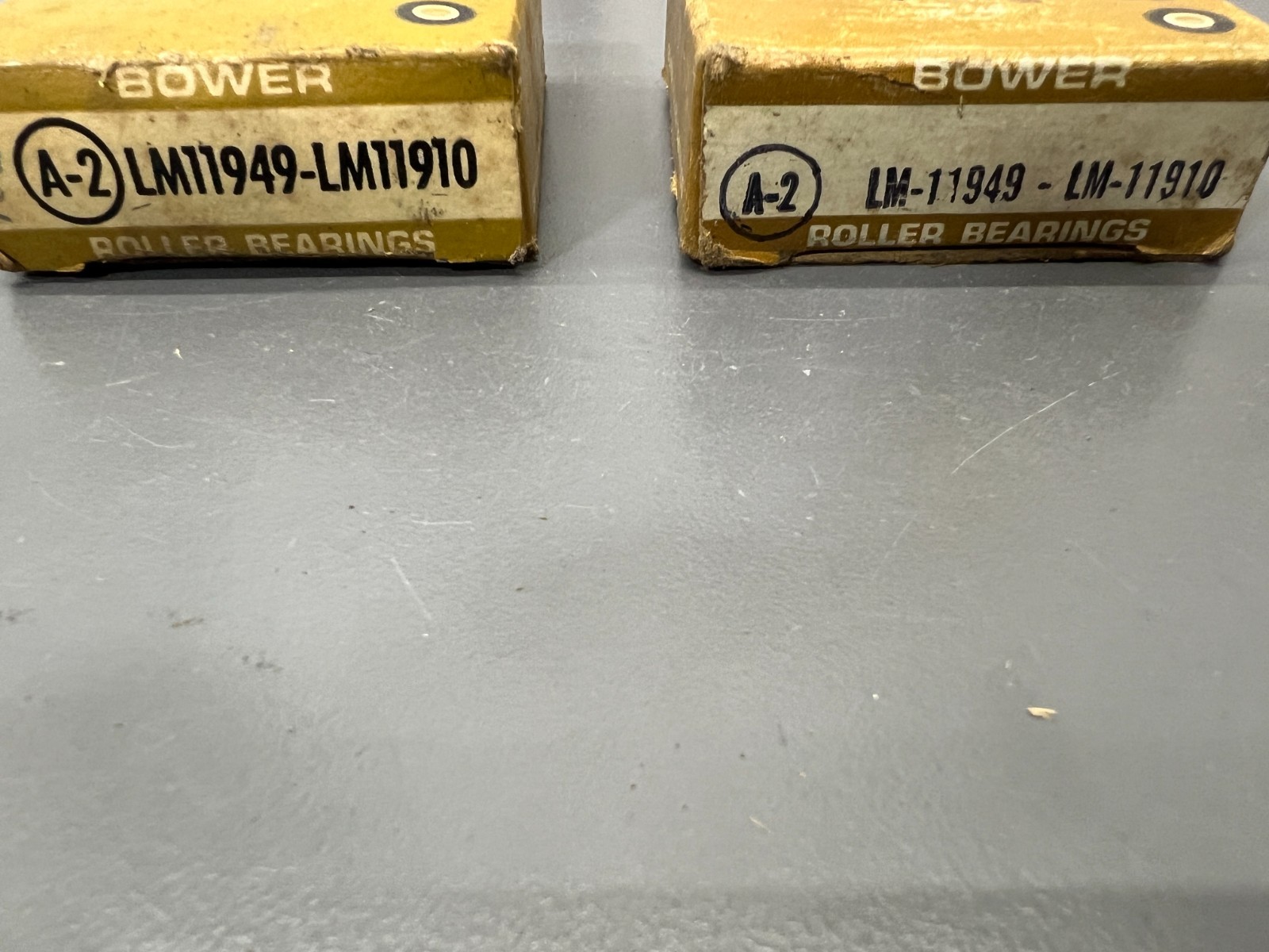 (k) NEW NOS BOWER LM-11949 LM-11910 ROLLER BEARING – SET OF 2 – MADE IN USA