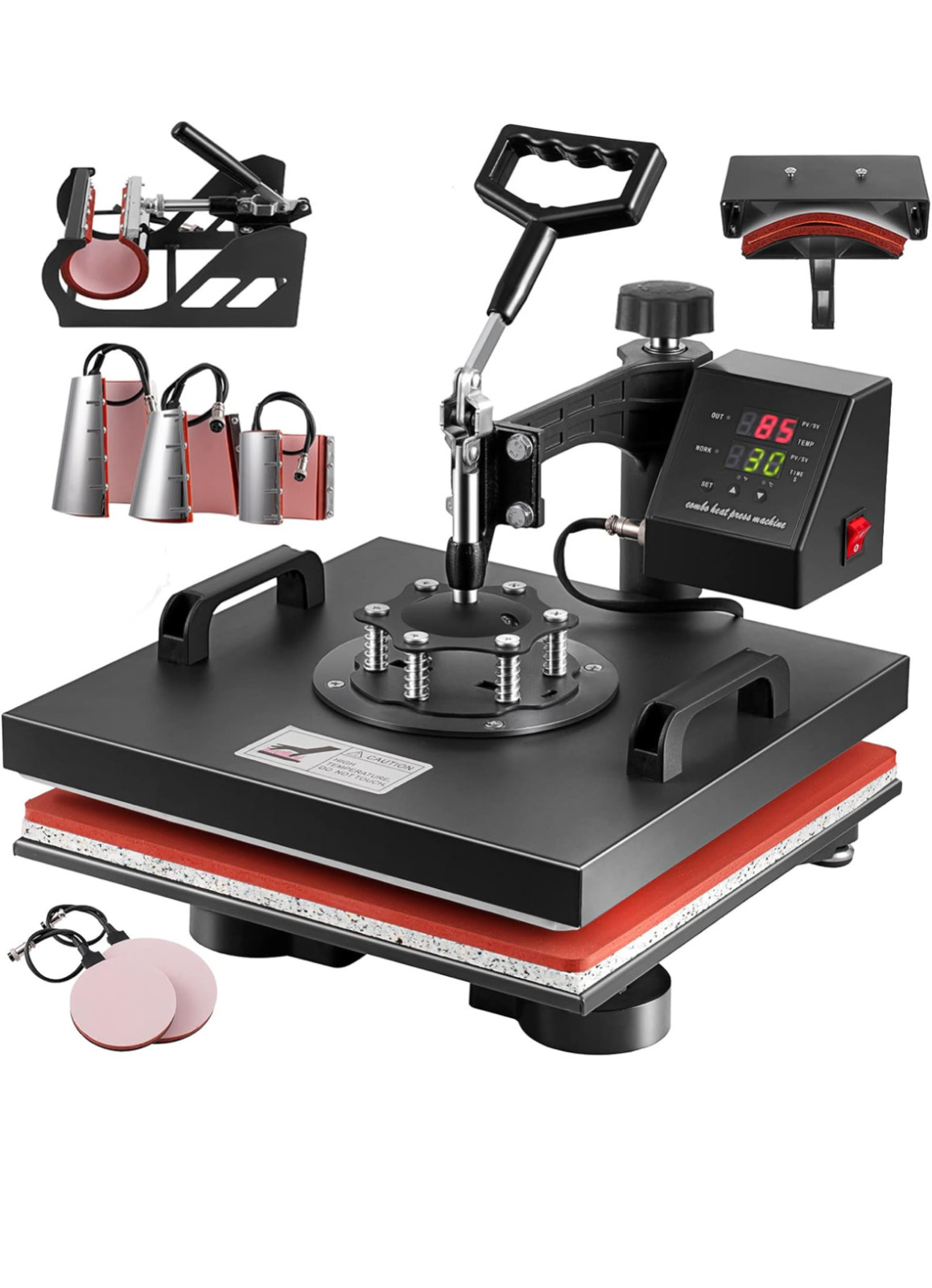 8-in-1 Digital Transfer Sublimation Heat Press Machine 15 x 15