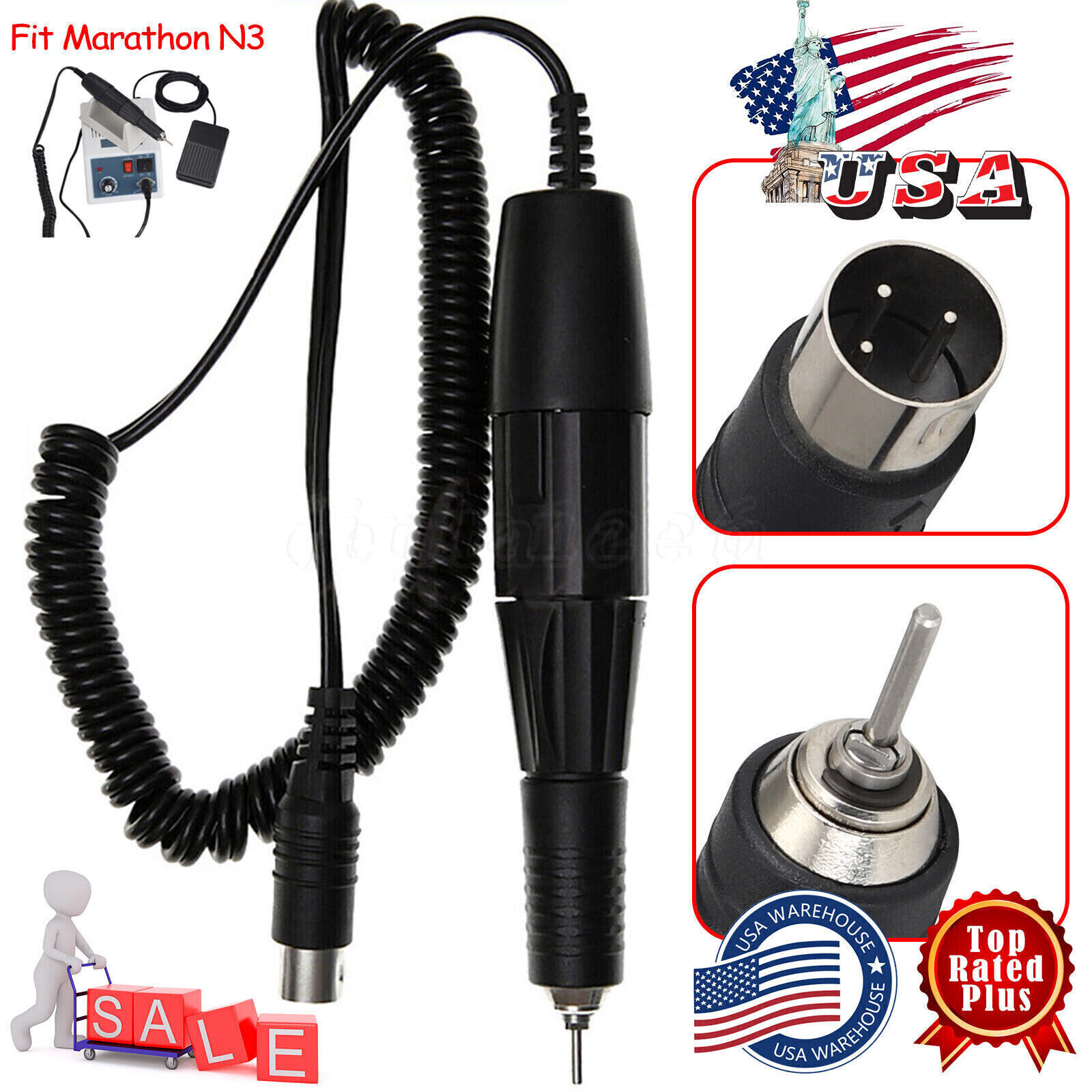 MARATHON 35K RPM Dental Lab SDE-H37L1 Electric Micromotor Handpiece Only B17