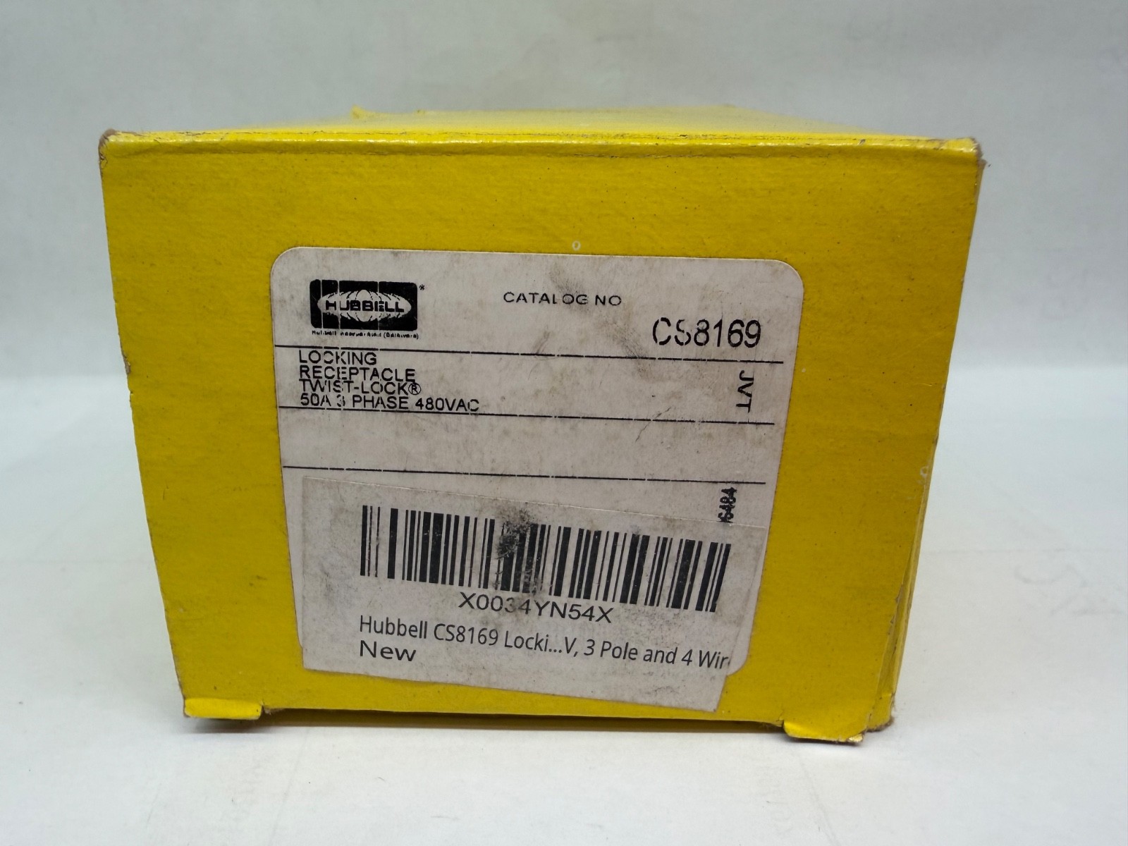 Hubbell CS8169 50A 3Phase 480V 3Pole 4Wire Grounding Non-NEMA Locking Receptacle