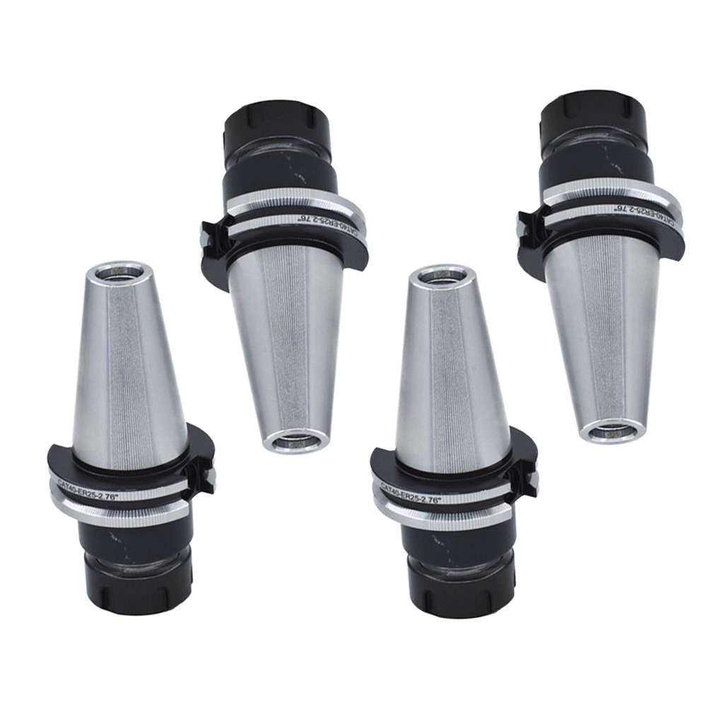 CAT40 ER25 Collet Chuck W. 2.76″ Gage Length Chucks Tool Holder Set 4 PCS