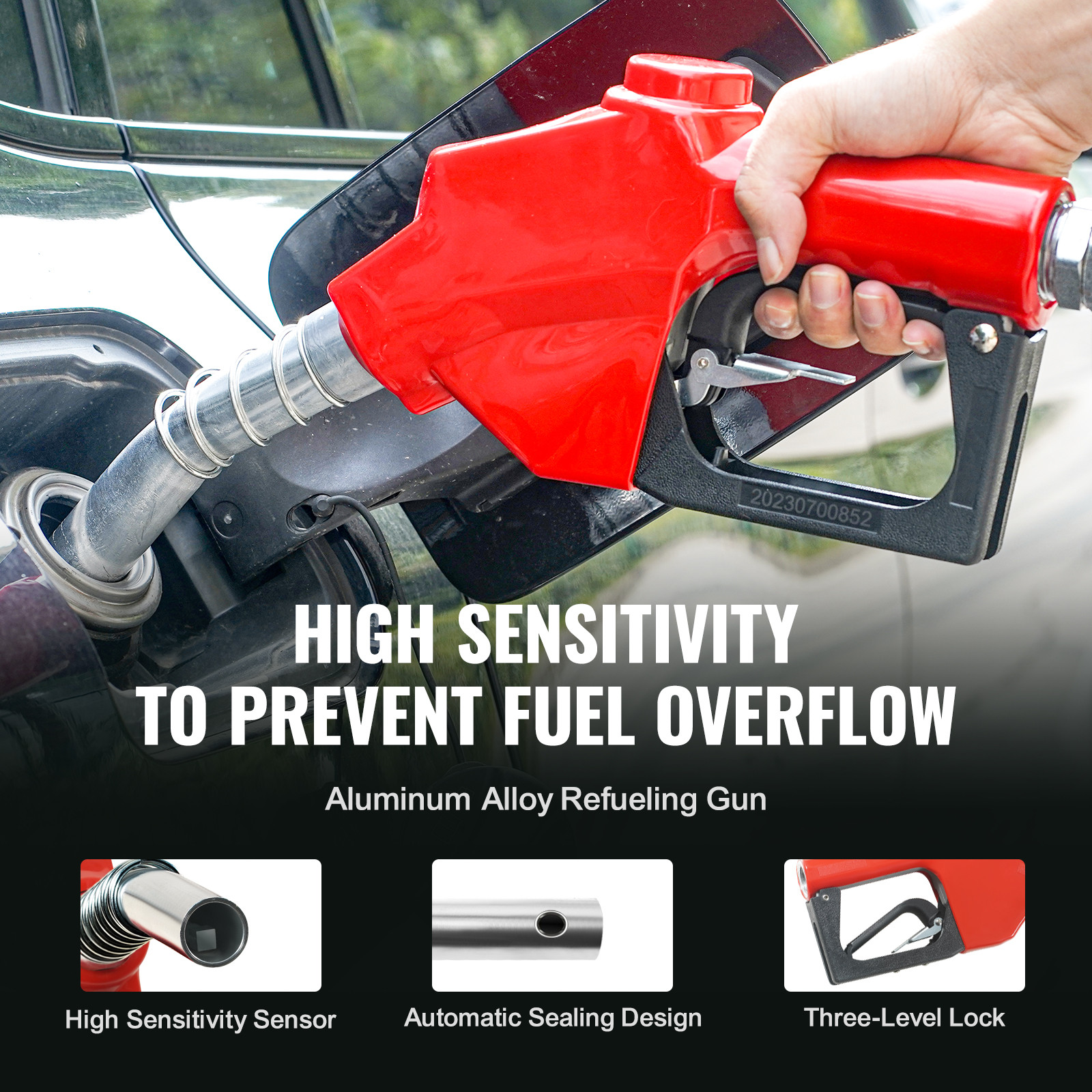 Fuel Hose Reel Retractable Diesel Hose Reel 1″ x 33′ Auto Refueling Nozzle