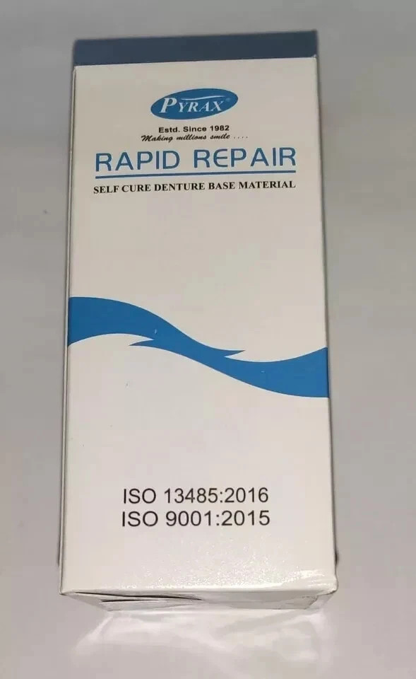 Rapid Repair Self Cure Liquid 100 ml Powder 100 gm For Acrylic Denture Pyrax