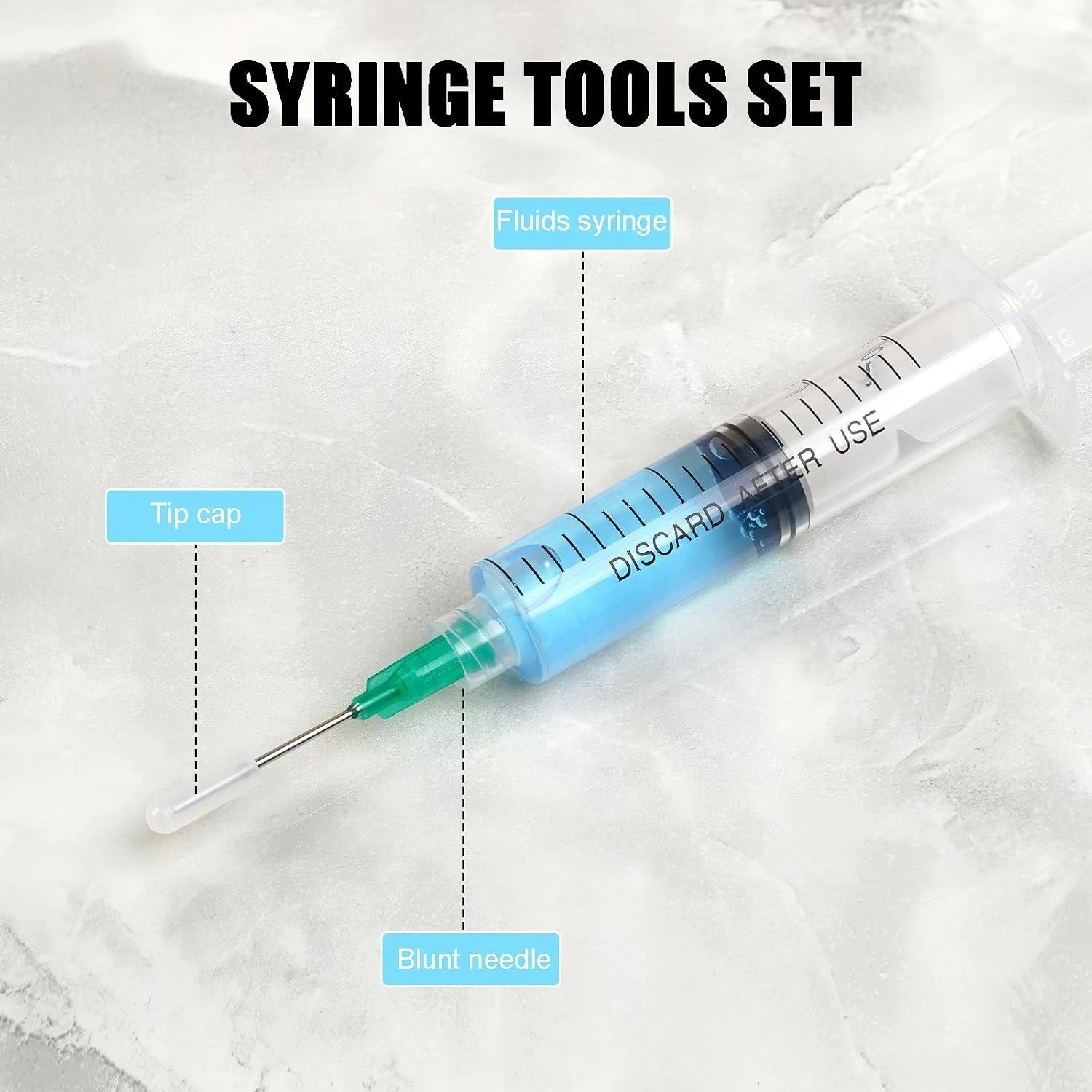 Glue Syringe Applicator Blunt Tip Needle Cap Tube Epoxy Wood Craft Tool Set New