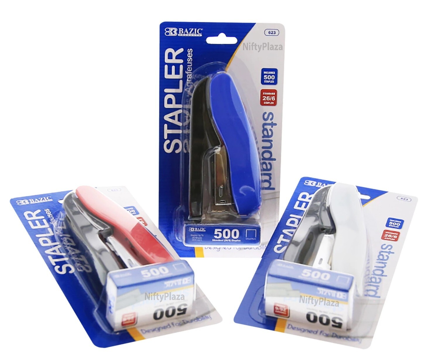 Two Tone Standard Stapler (26/6) with 500 Ct. Staples Random Color High-quality