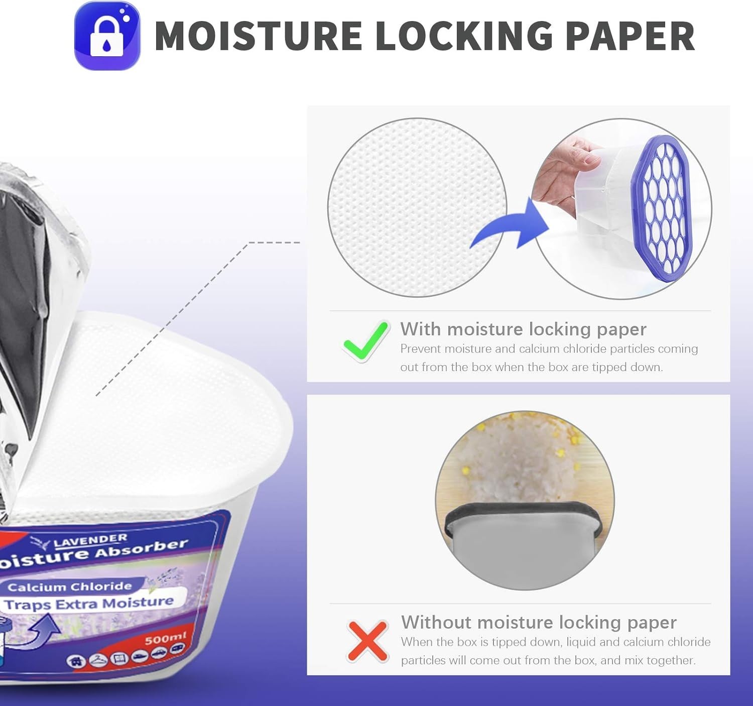 Moisture Absorbers 6 Pack Portable Dehumidifier with Lavender Scent 10.5 Ounces
