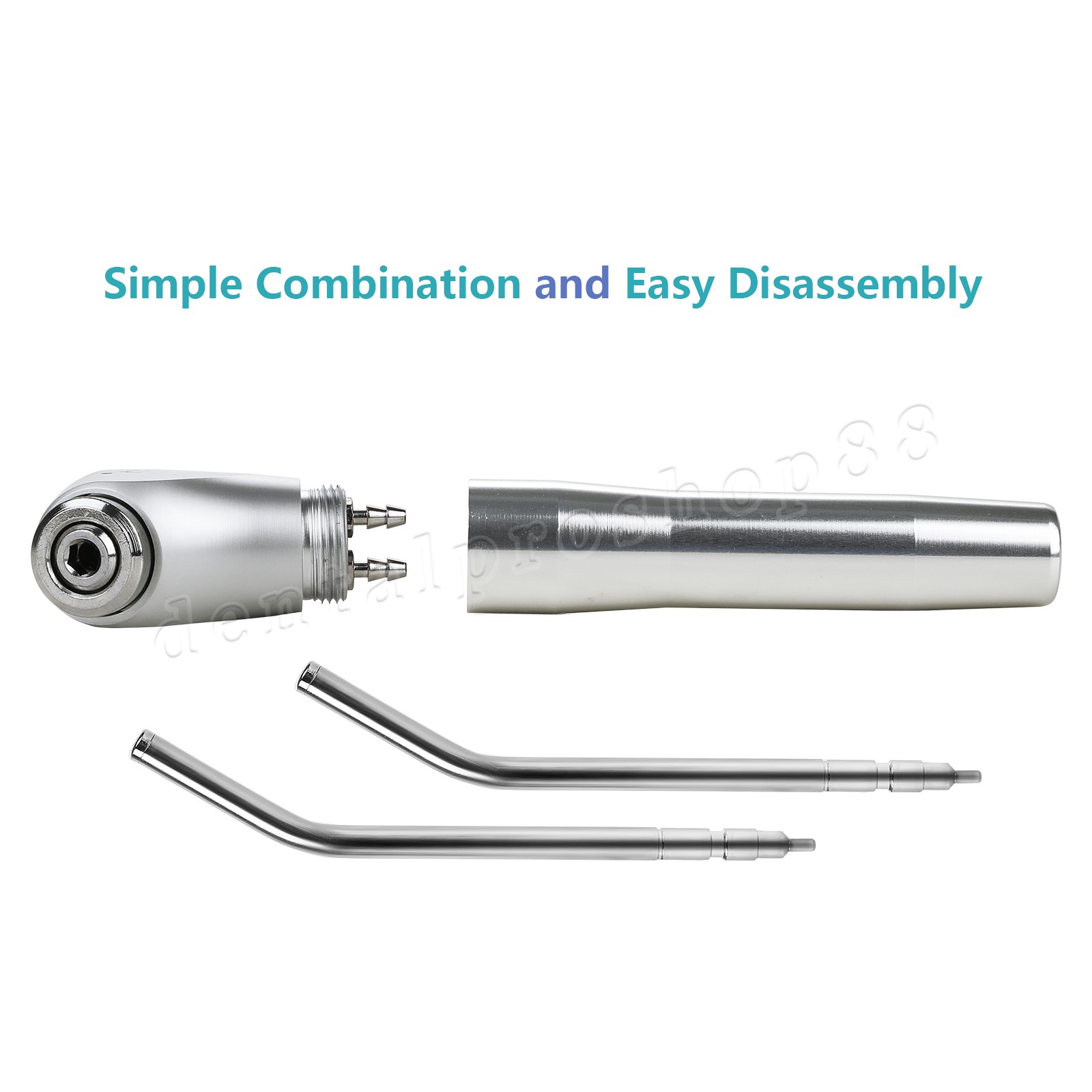 Dental 3 Way Air Water Syringe Triple Spray Handpiece with 2 Nozzles Tips Tubes