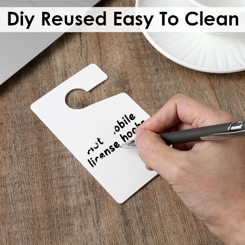 6 PCS White Blank Parking Permit Hang Tags, 3×5 Inch Plastic Hanging Pass Holder