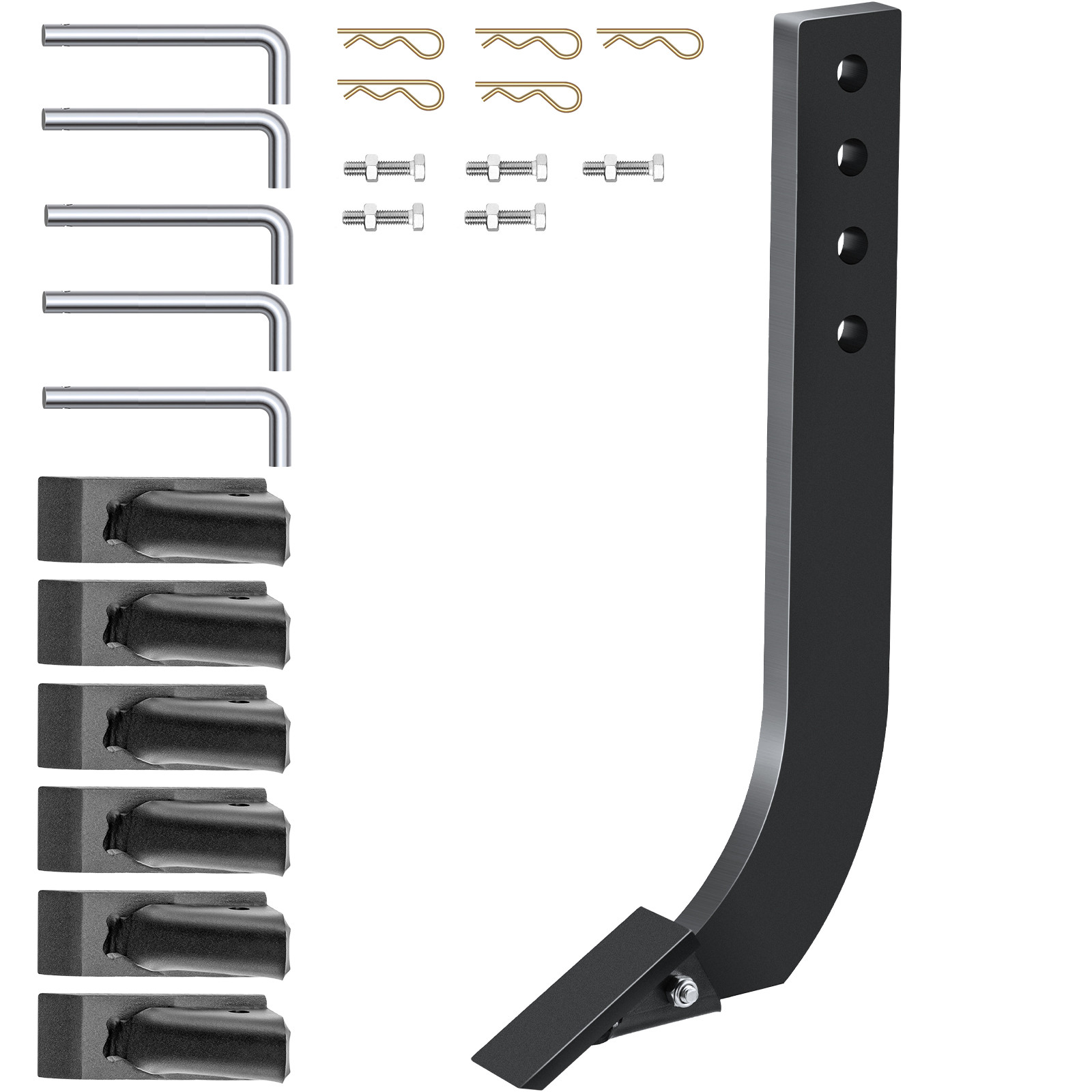VEVOR 18” Box Blade Shank Scarifier Shanks Teeth 4 Holes Box Scraper Shank 5pcs