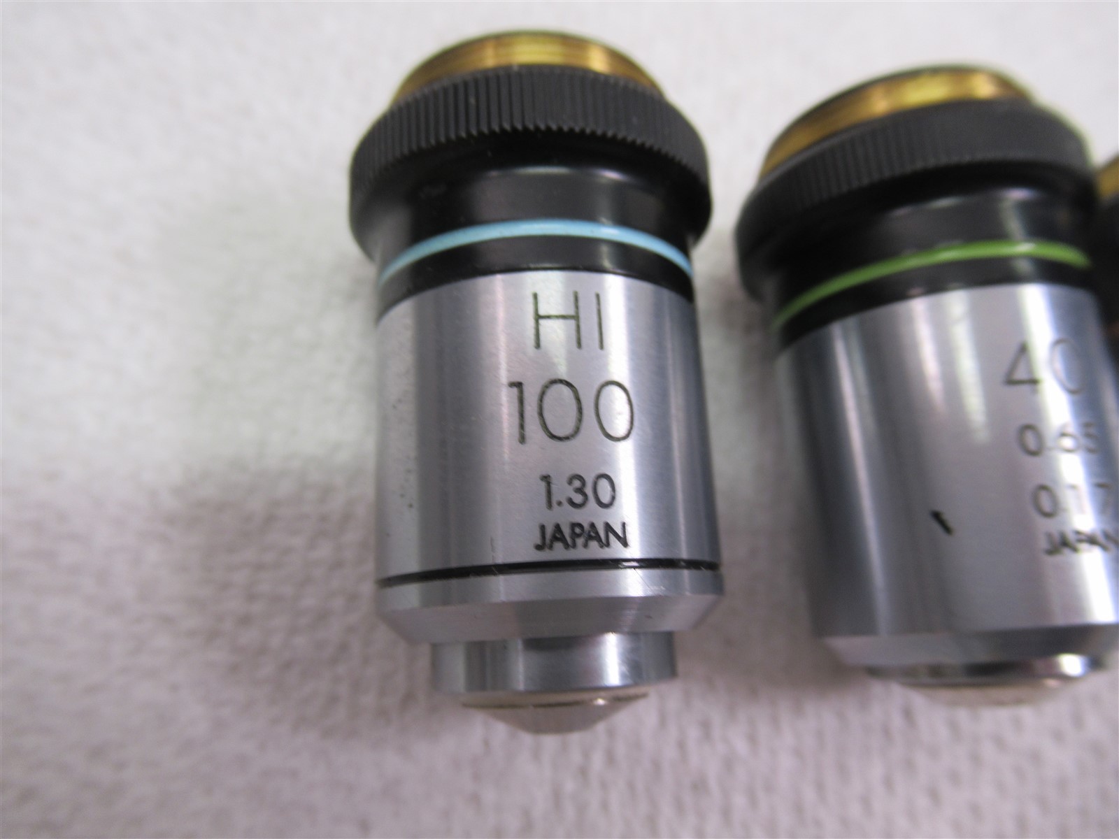 Vintage Olympus Microscope Objective Lens Lot 4x 10x 40x 100x Oil Japan RMS CH