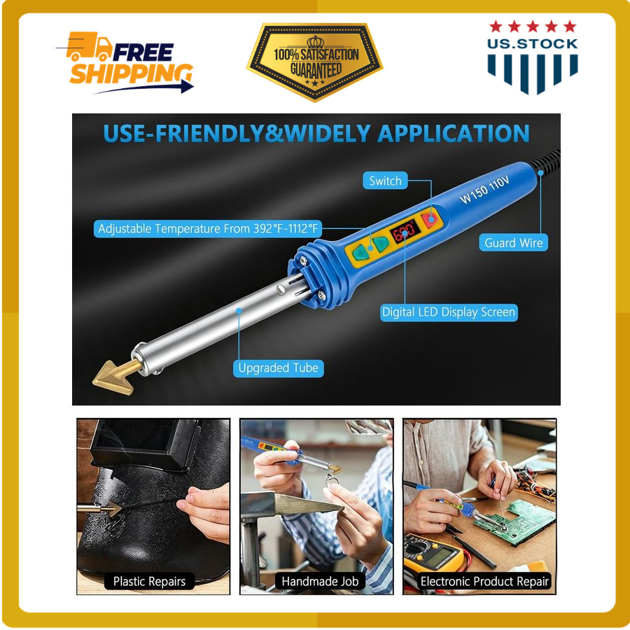 GNI 150W Plastic Welder Kit 106PCS Welding Rods 3in1 Repair Tool