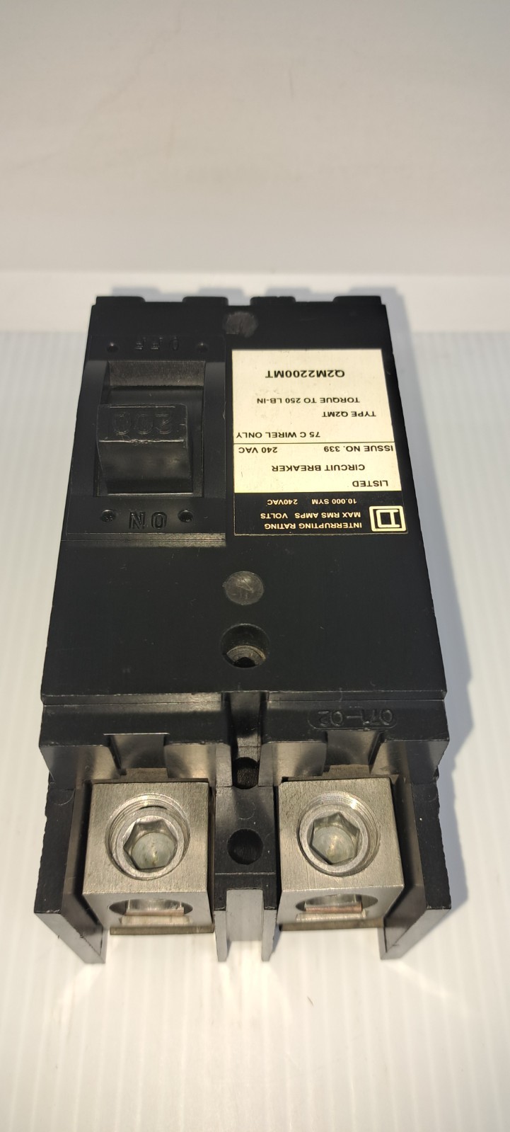 Square D Q2M2200MT 200 Amp 2 Pole 240V Main Circuit Breaker Type Q2MT NEW