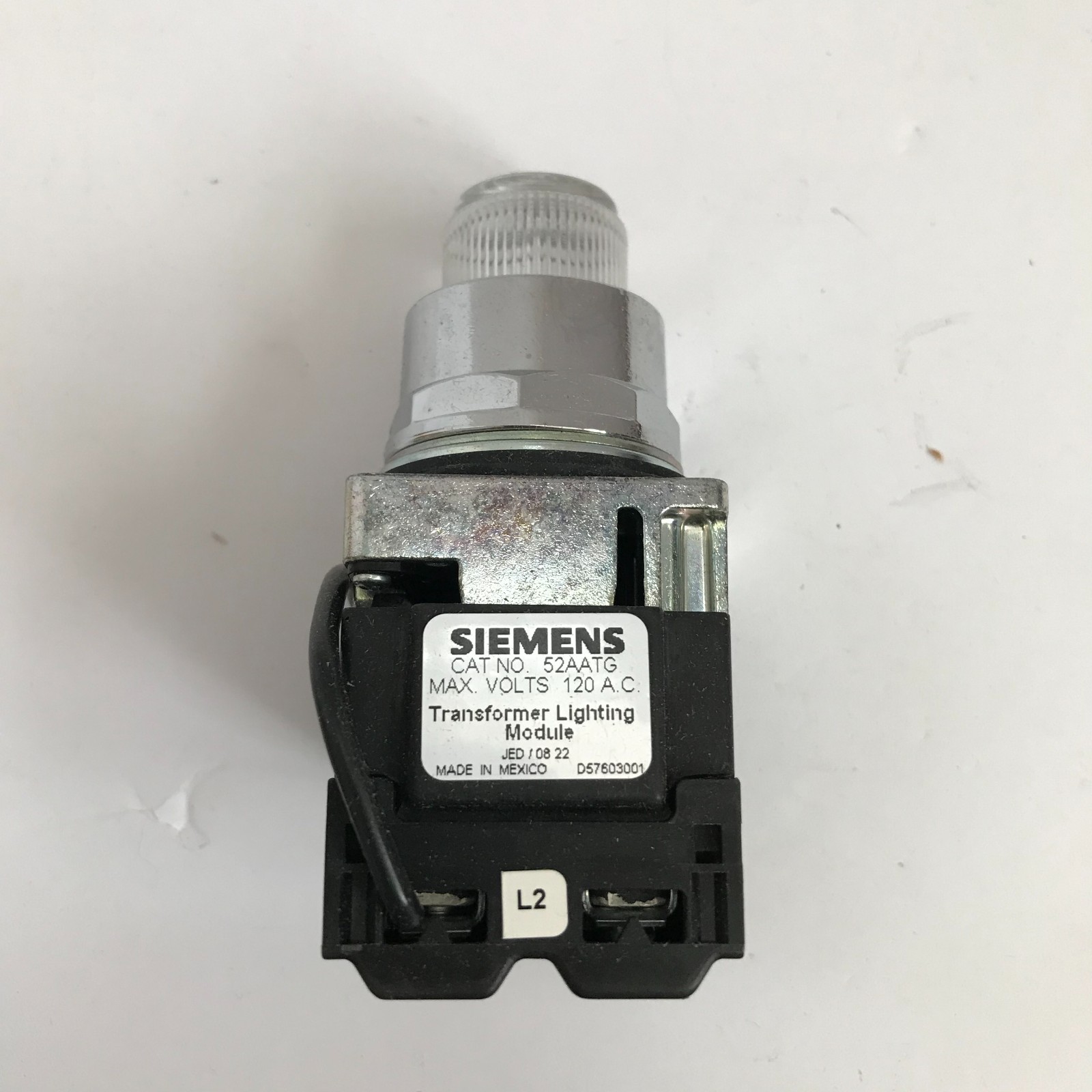 Siemens Push to Test Pilot Light Transformer Type, 120 Volts AC 52PT6GAA