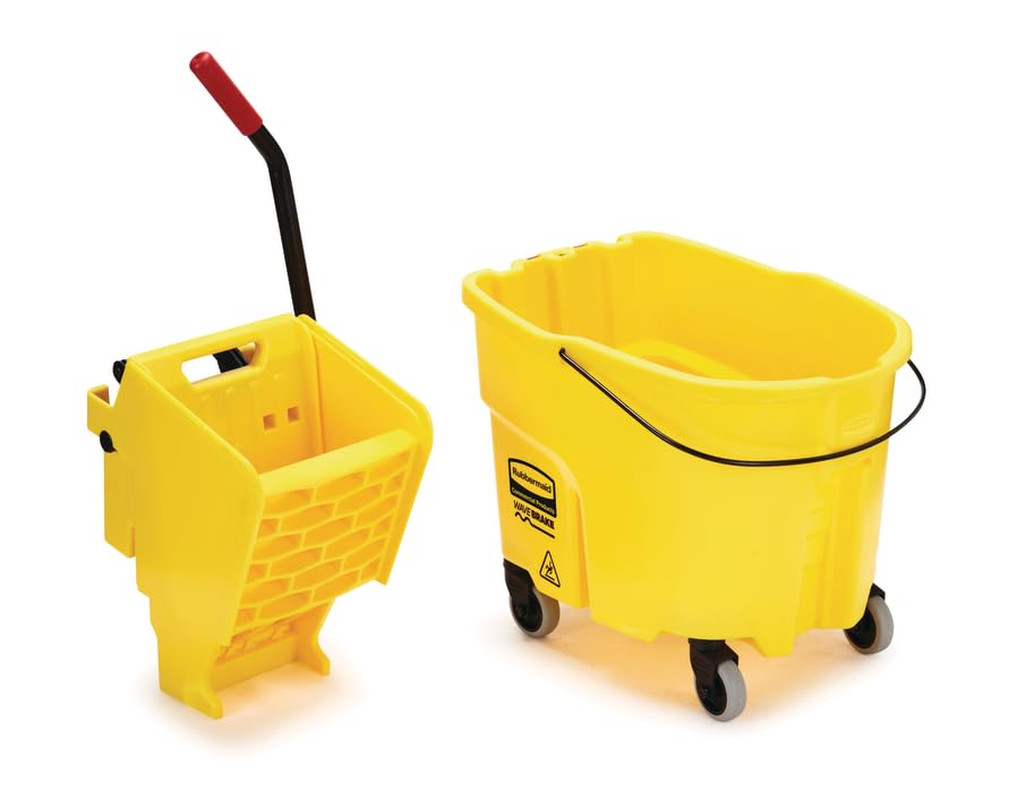 Rubbermaid Commercial Products Wavebrake 35 Qt. Side-Press Mop Bucket and Wringe
