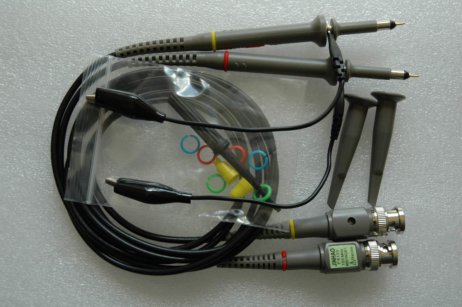 2x 100MHz Oscilloscope Scope analyzer Clip Probe test leads kit for HP Tektronix