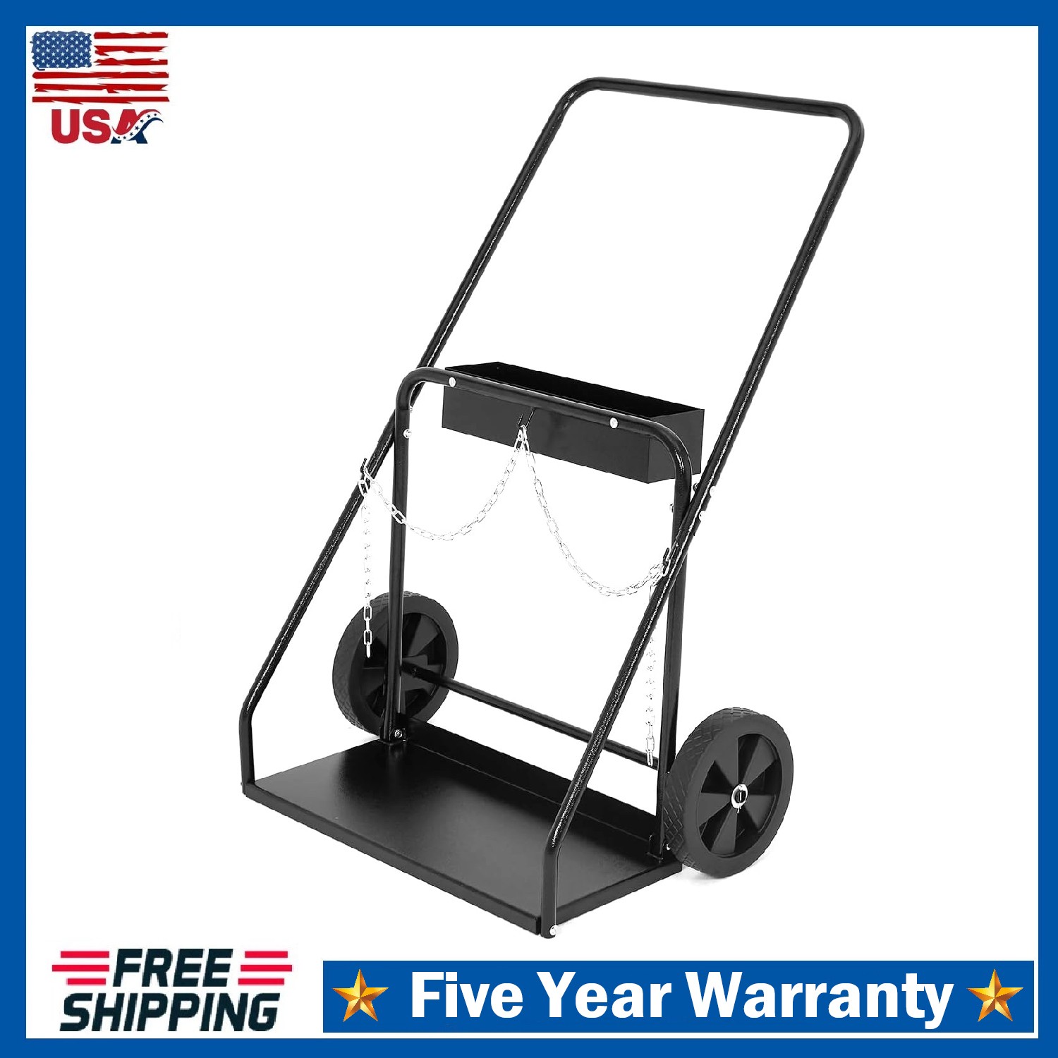 Welding Cylinder Cart, Heavy Duty Oxygen Acetylene Tank Cart Rolling Welder Cart