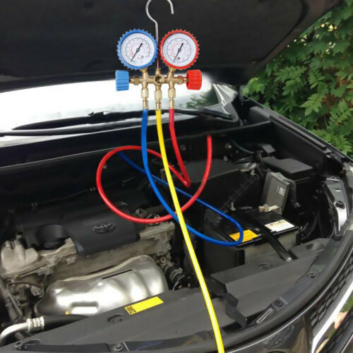 HVAC A/C Car Air Conditioning Refrigerant Recharge Measuring Hose Gas Gauge Kit