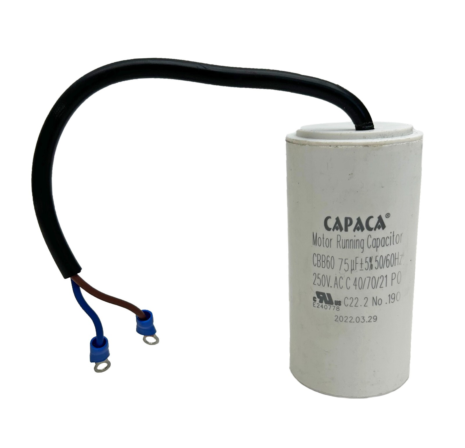 High Quality Motor Run Capacitor 75uf+5% 250 V.AC 50/60Hz – CBB60 –