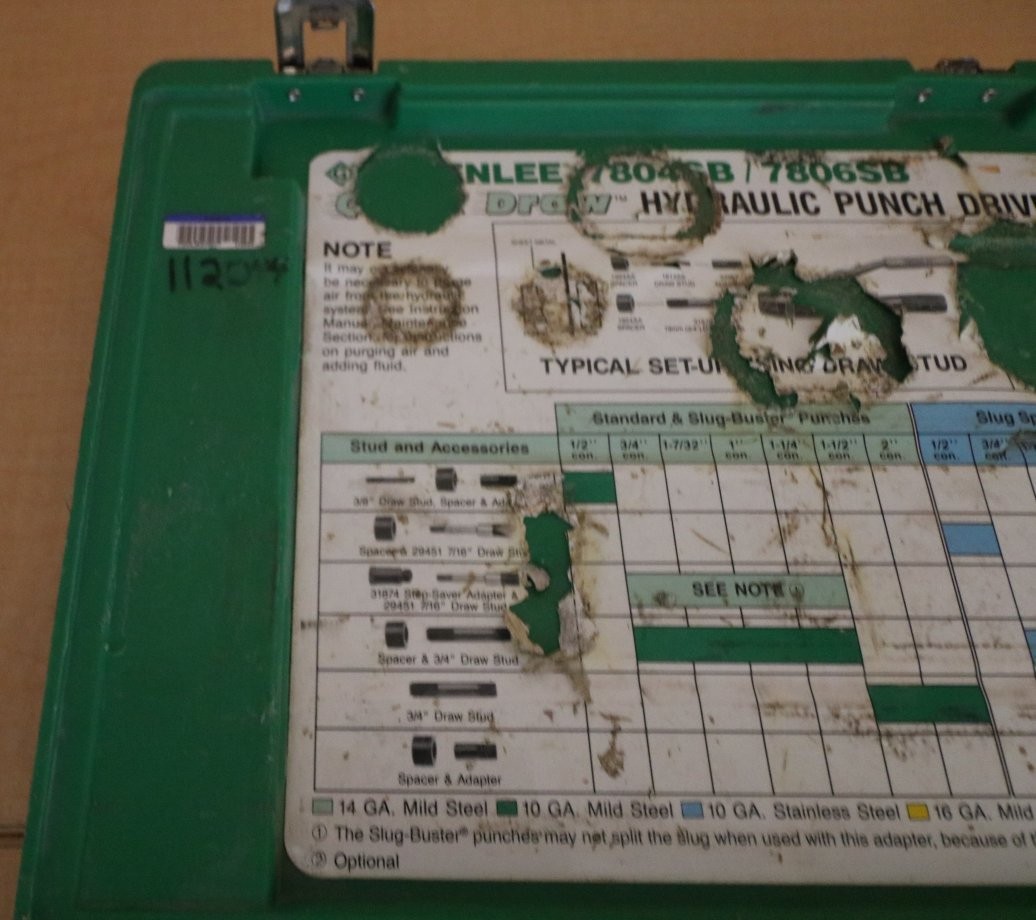 Greenlee 7804SB / 7806SB Quick Draw Hydraulic Punch Driver Knockout Set #044