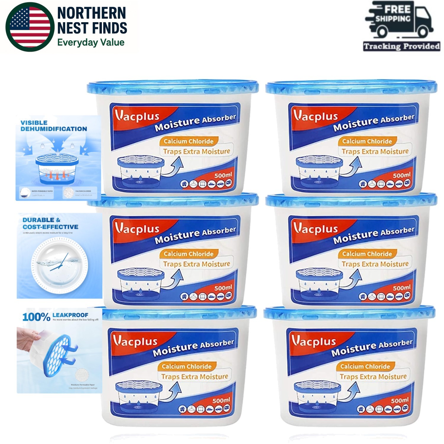 Compact 10.5 Oz Leakproof Moisture Absorbers – Ideal for Bathroom & Closet