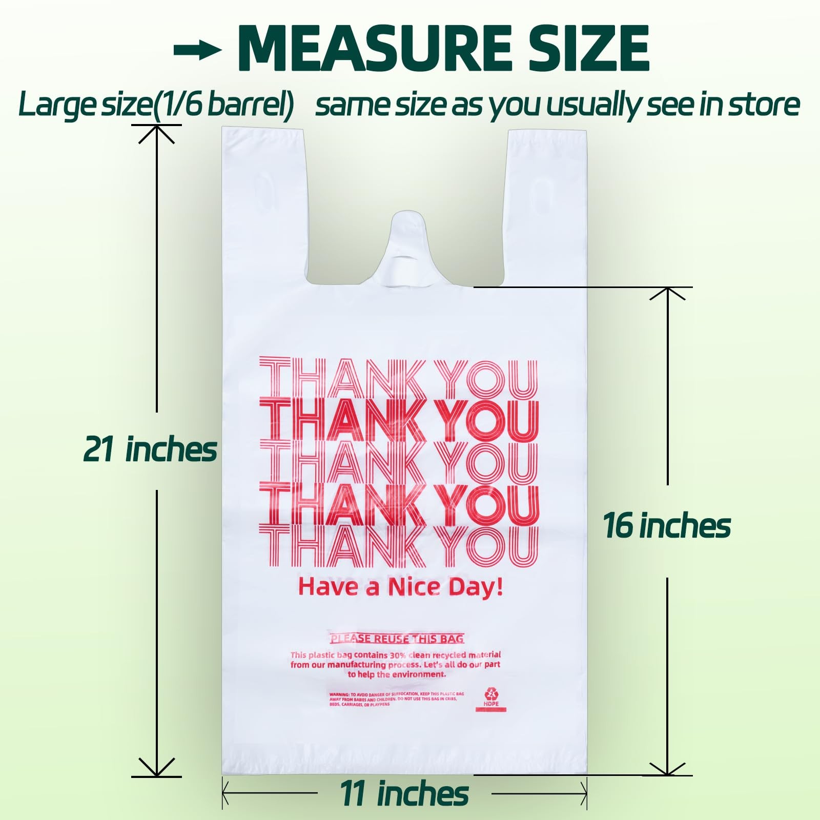 1050 Count Plastic Bags with Handles, T-Shirt bags, Thank You bags, Grocery b…
