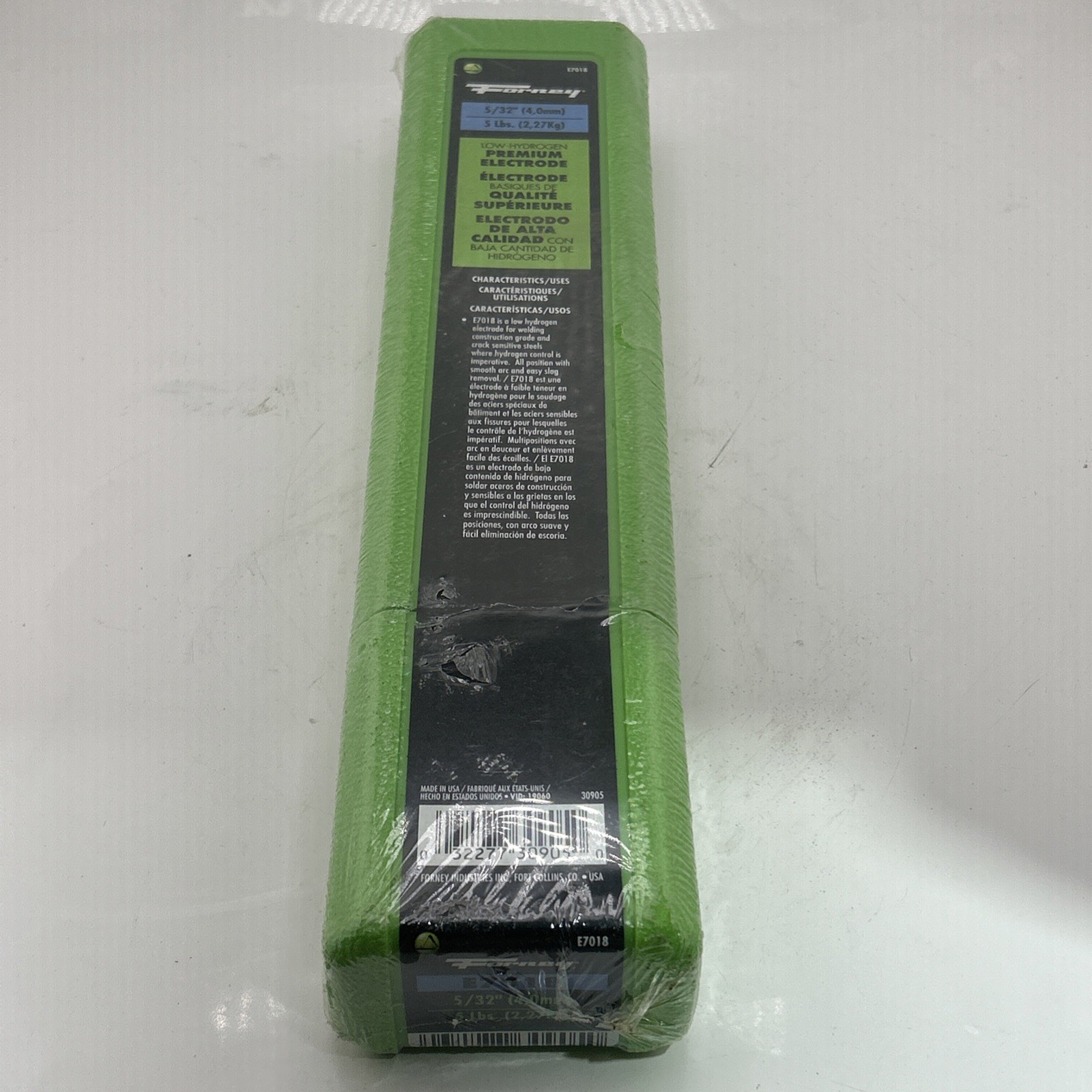 FORNEY 30905 E7018 Welding Rod 5/32inch 5 lb. LOW-HYDROGEN PREMIUM ELECTRODE