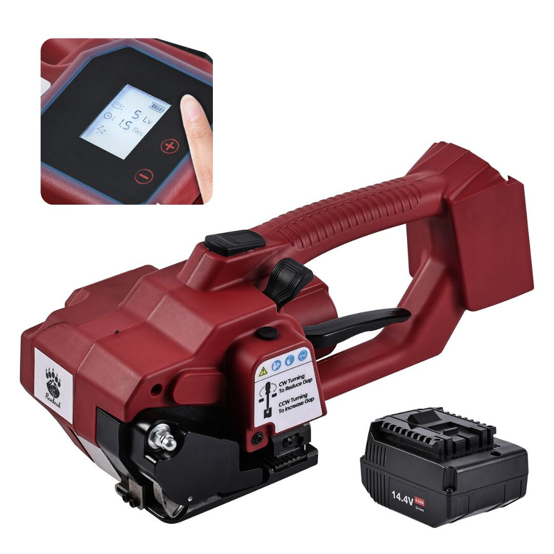 Electric Strapping Machine with 4500N Tension LCD 4000mAh for 1/2–5/8″ PET/PP