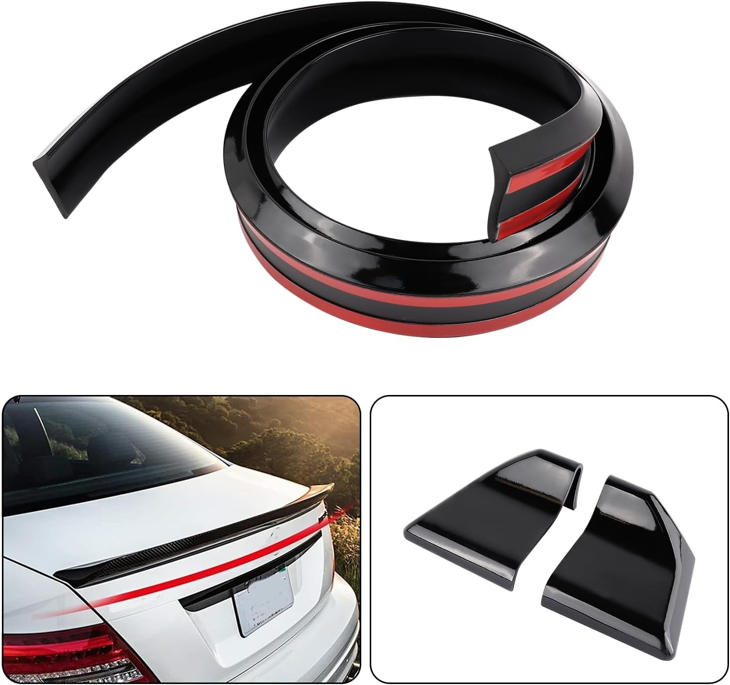 4.9Ft Rear Spoiler – 3D Glossy Roof Spoiler Trunk Spoiler Material Type: Black