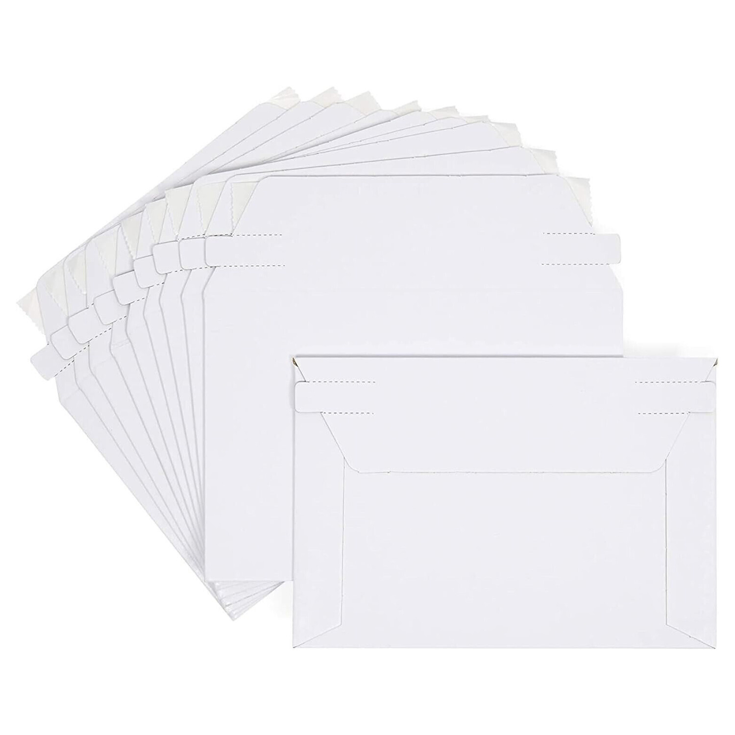 100 Pack 6.5″ x 4.5″ Rigid Mailers Self Sealing Flap, Bulk Cardboard Envelopes