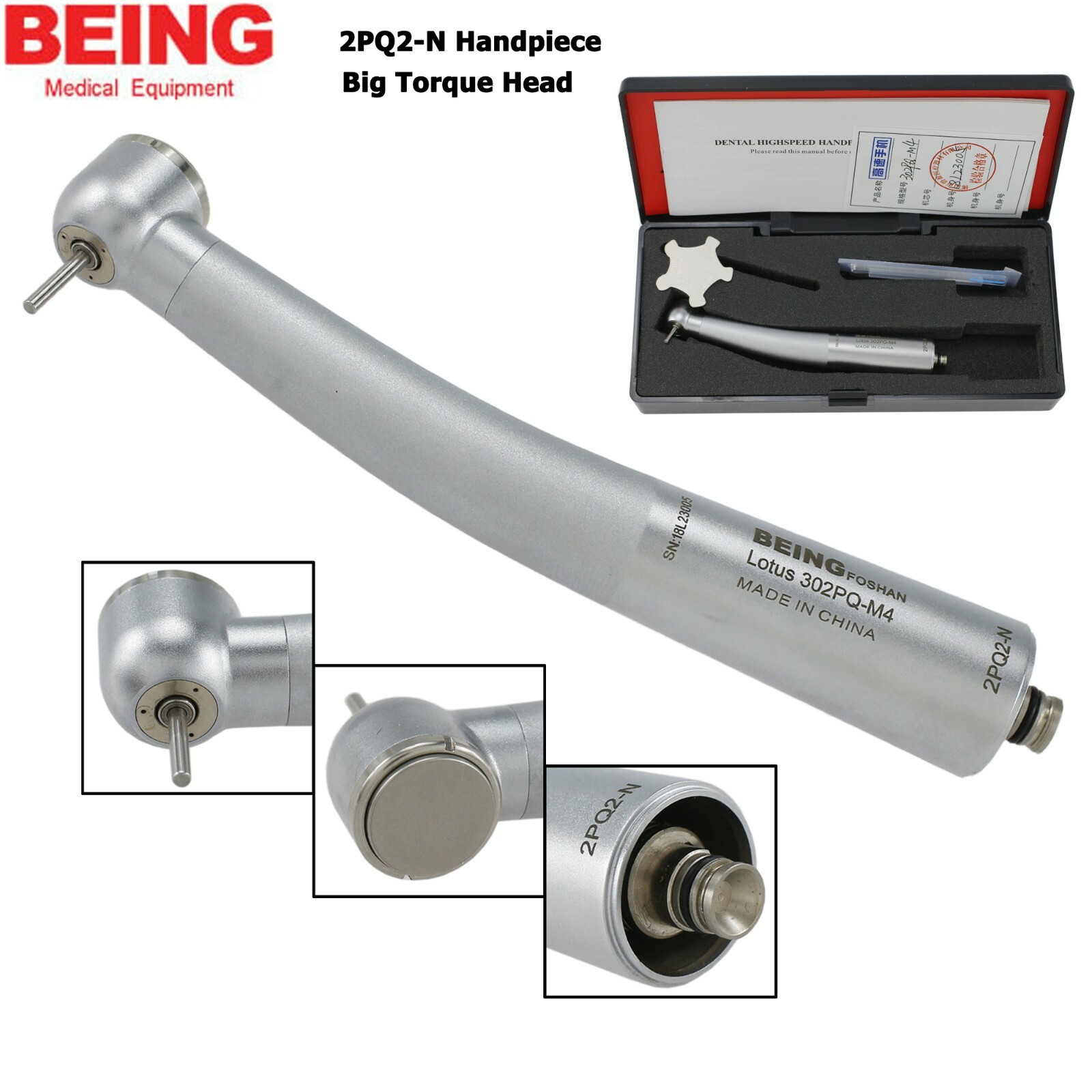 BEING Dental High Speed Handpiece NSK Phatelus Machlite Quick Coupling 4 Holes