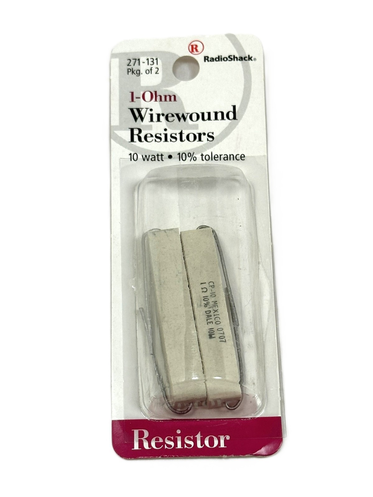 Authentic RadioShack 1-Ohm Wirewound Resistor 10 Watt 10% (Pk of 2) 2710131