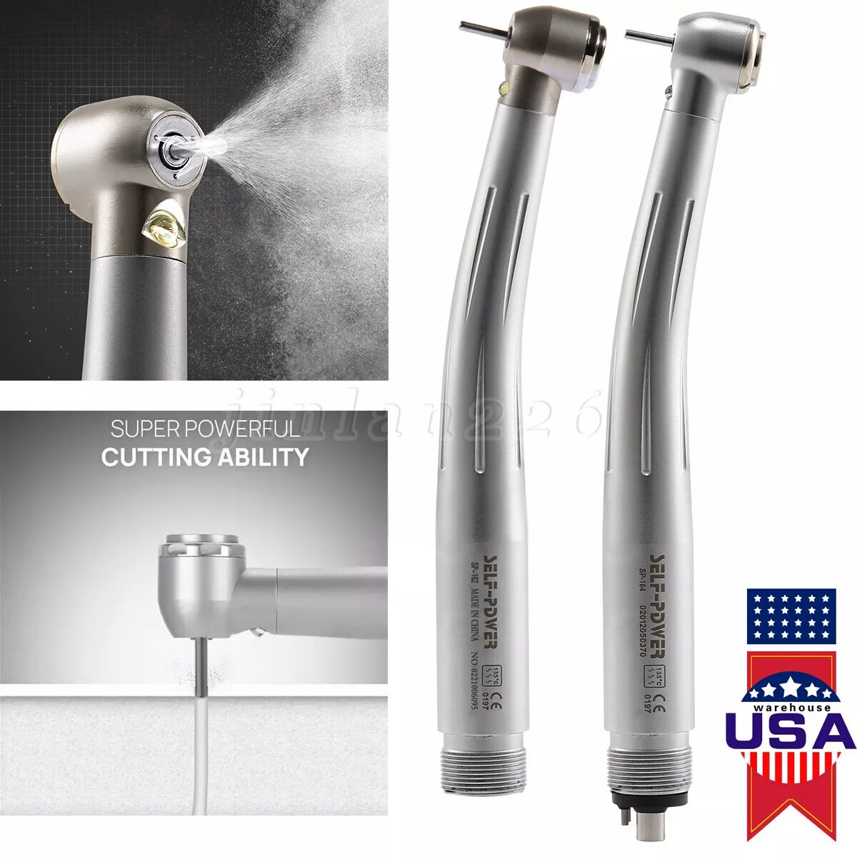 Factory Price Dental LED High Speed Handpiece 3 Water Spray 2 4 Hole Air Turbine