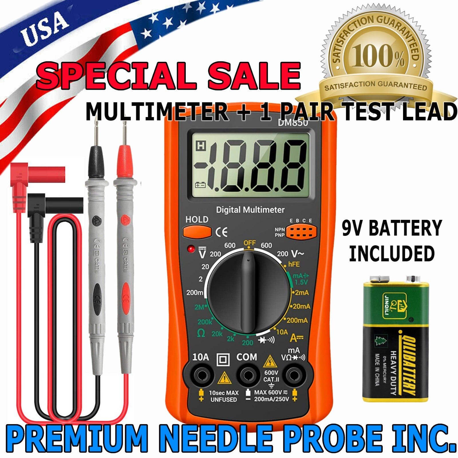 Digital Multimeter AC DC Voltmeter Ammeter Ohmmeter Volt Tester Meter XL830L