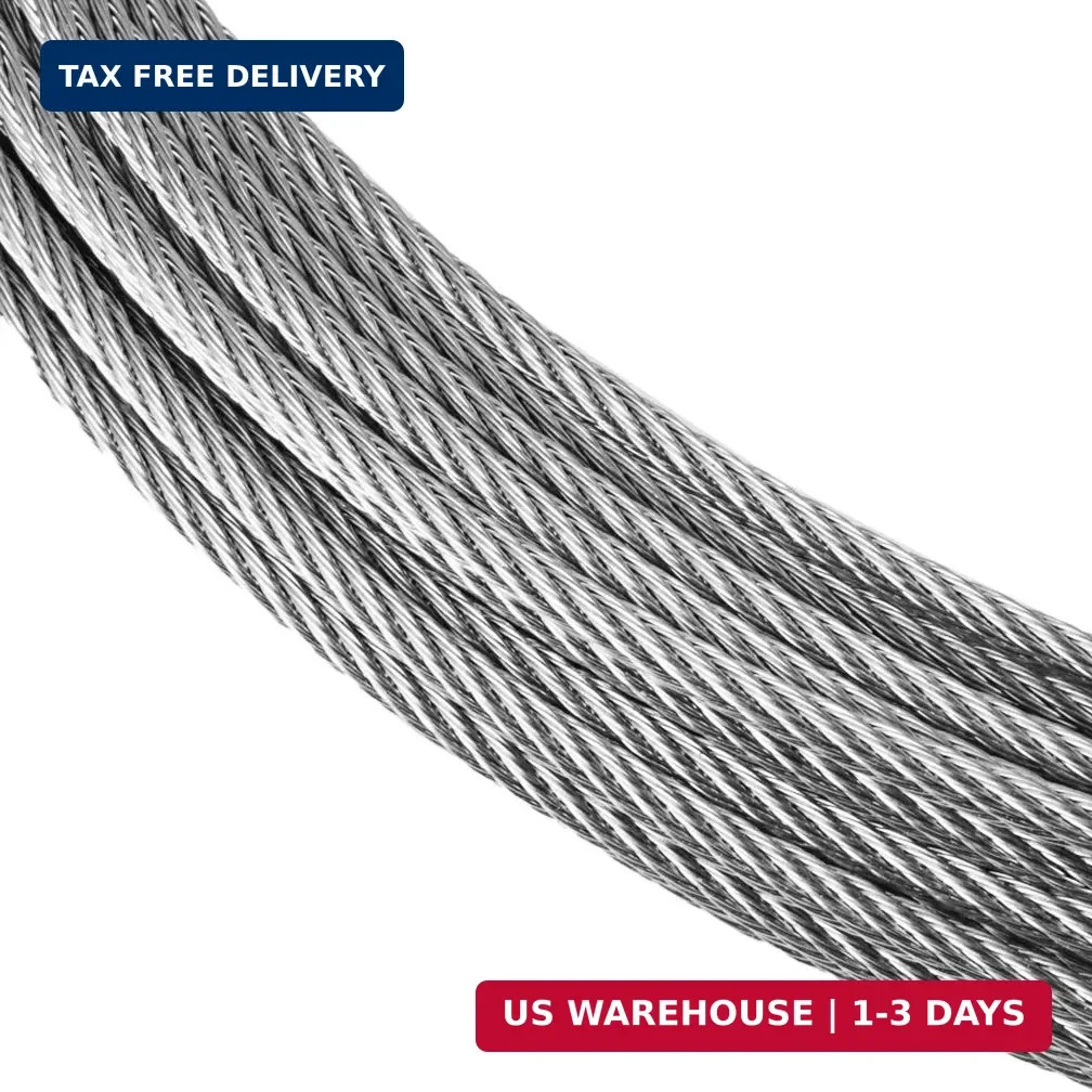 1/16″ Stainless Steel 304 Cable Wire Rope 33FT with Aluminum Sleeve Thimble | 7x