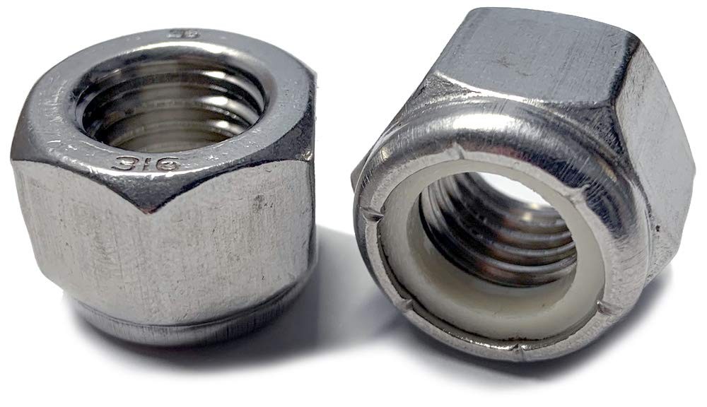 Superior Grade/Type 316 Stainless Steel Nylon Insert Lock Nuts Marine Bolt S…